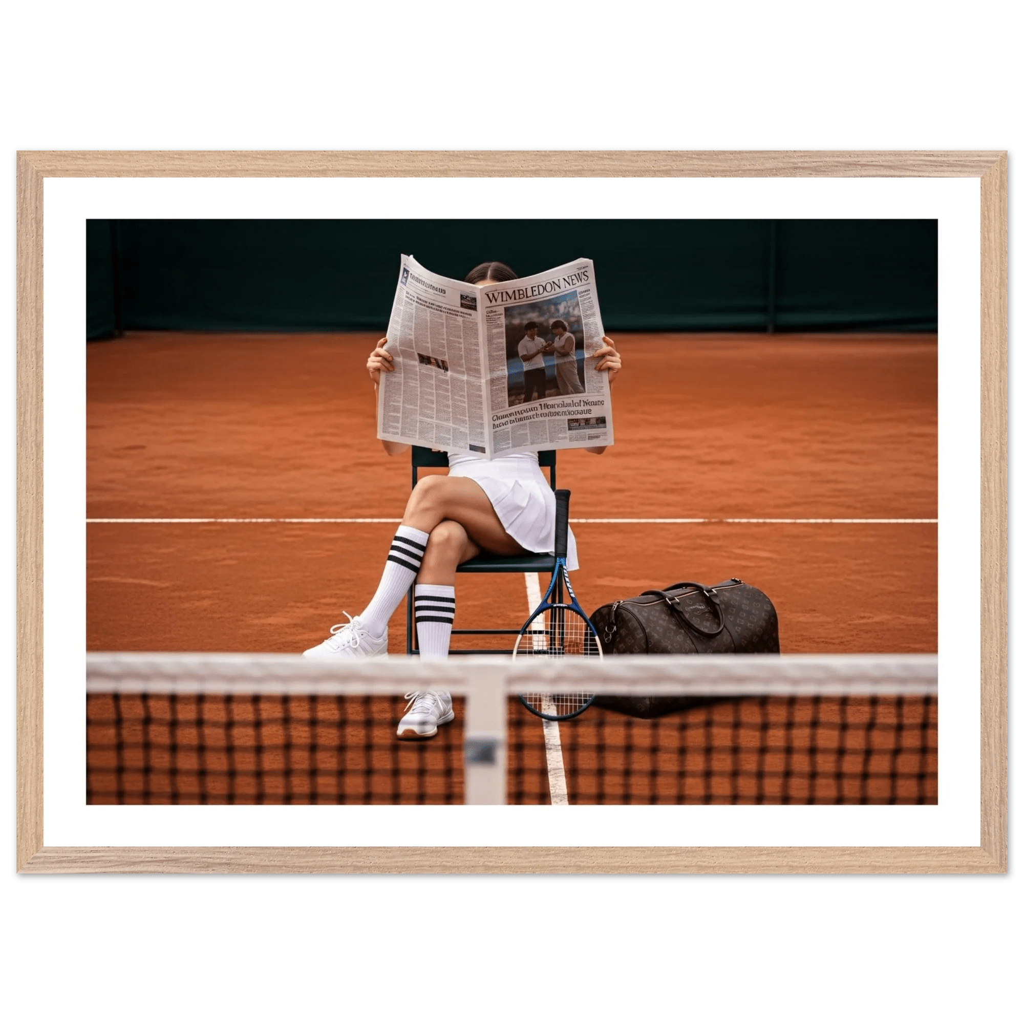 Tennis Court Reading Photography Wall Art - Luxury Art Canvas