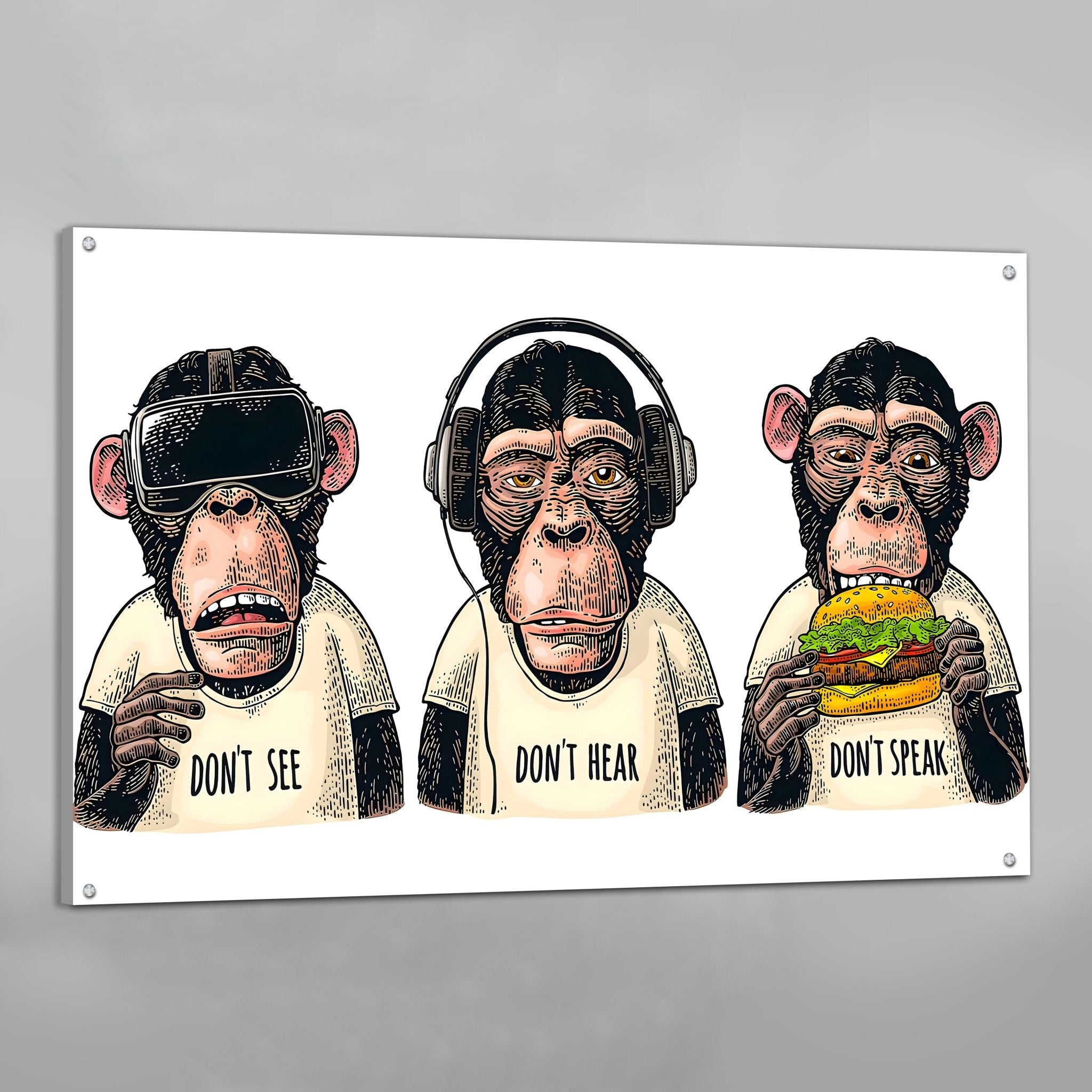 Three Wise Monkey Canvas - Luxury Art Canvas