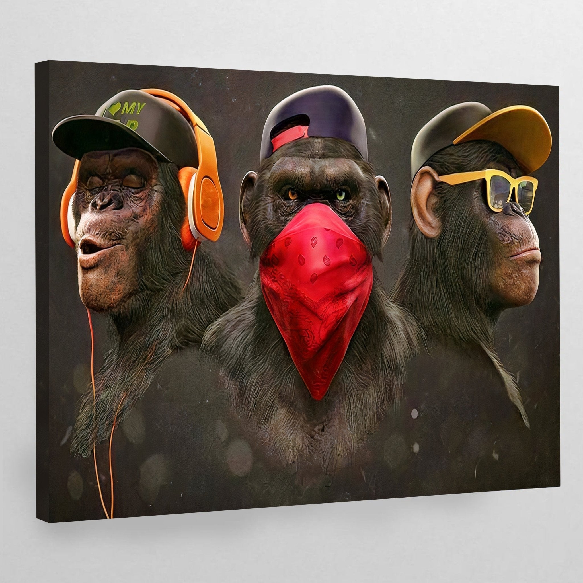 Three Wise Monkey Canvas Wall Art - Luxury Art Canvas