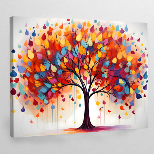 Tree Of Life Colorful Wall Art - Luxury Art Canvas