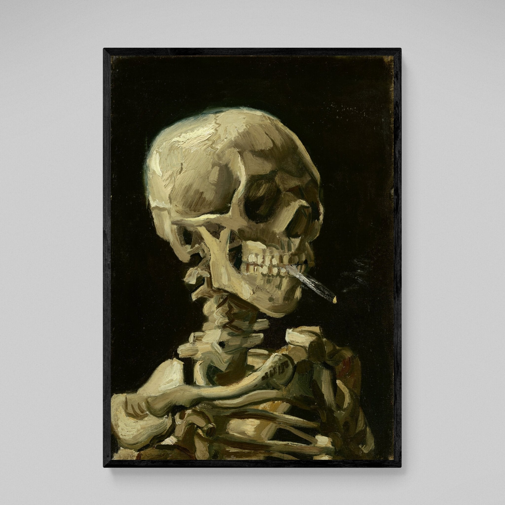 Van Gogh Skeleton Smoking Wall Art - Luxury Art Canvas