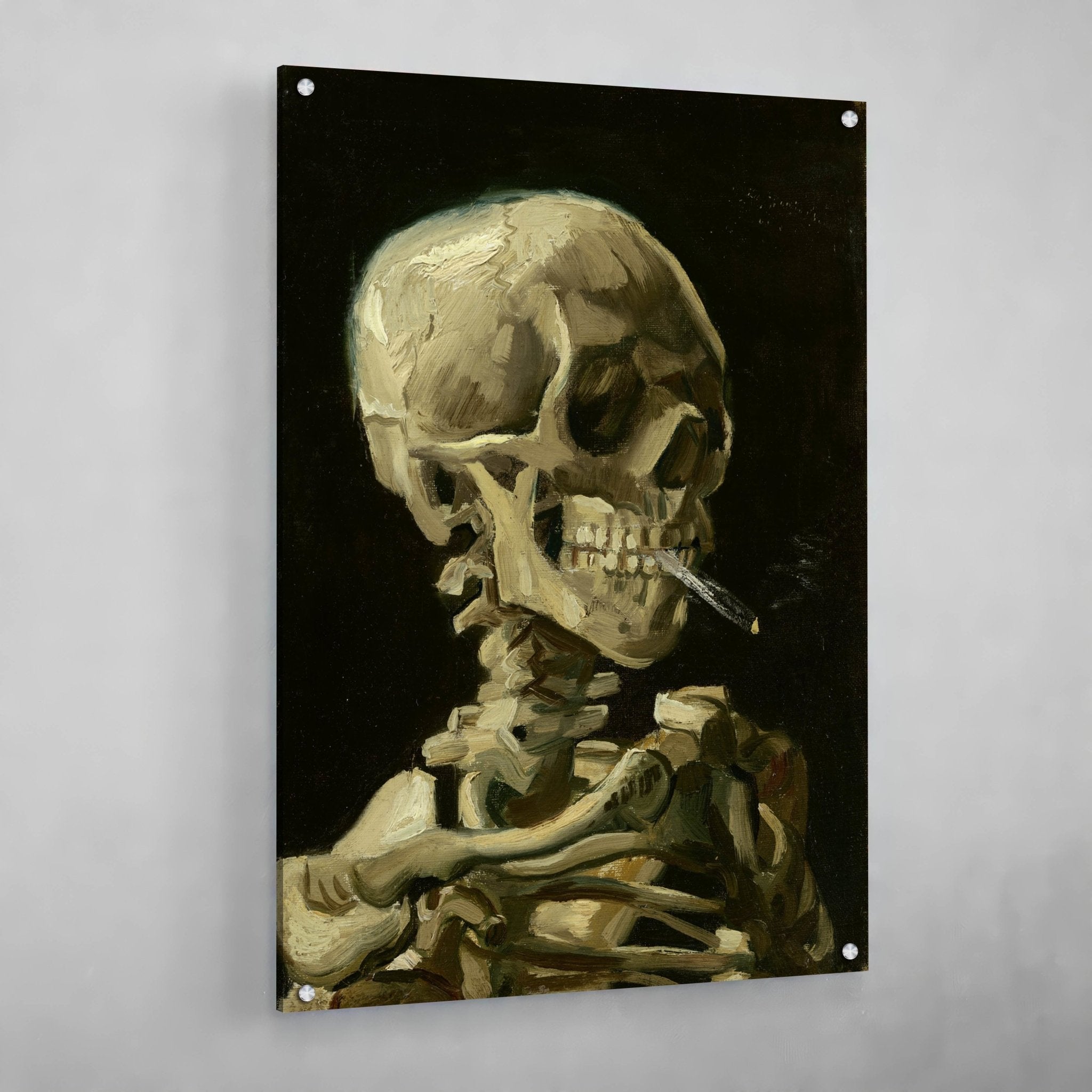 Van Gogh Skeleton Smoking Wall Art - Luxury Art Canvas