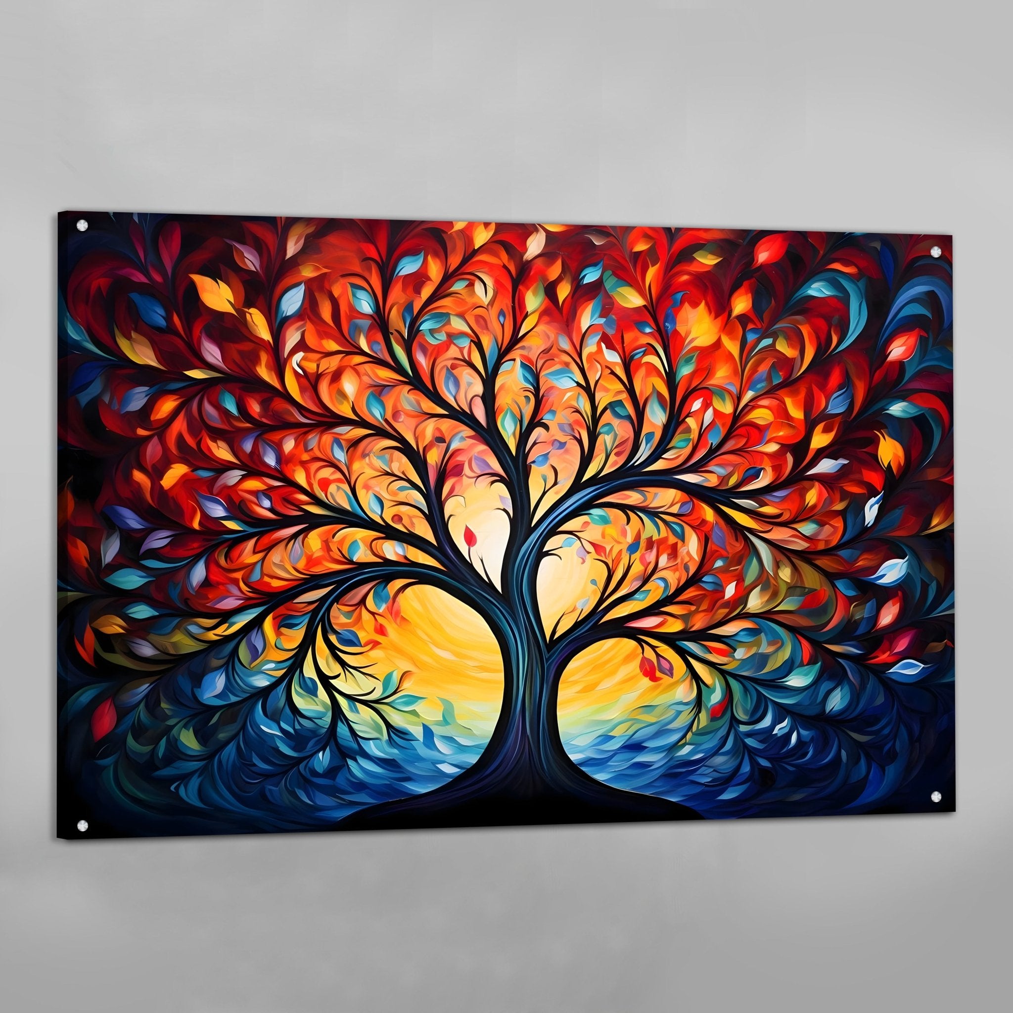 Vibrant Tree Of Life Wall Art - Luxury Art Canvas