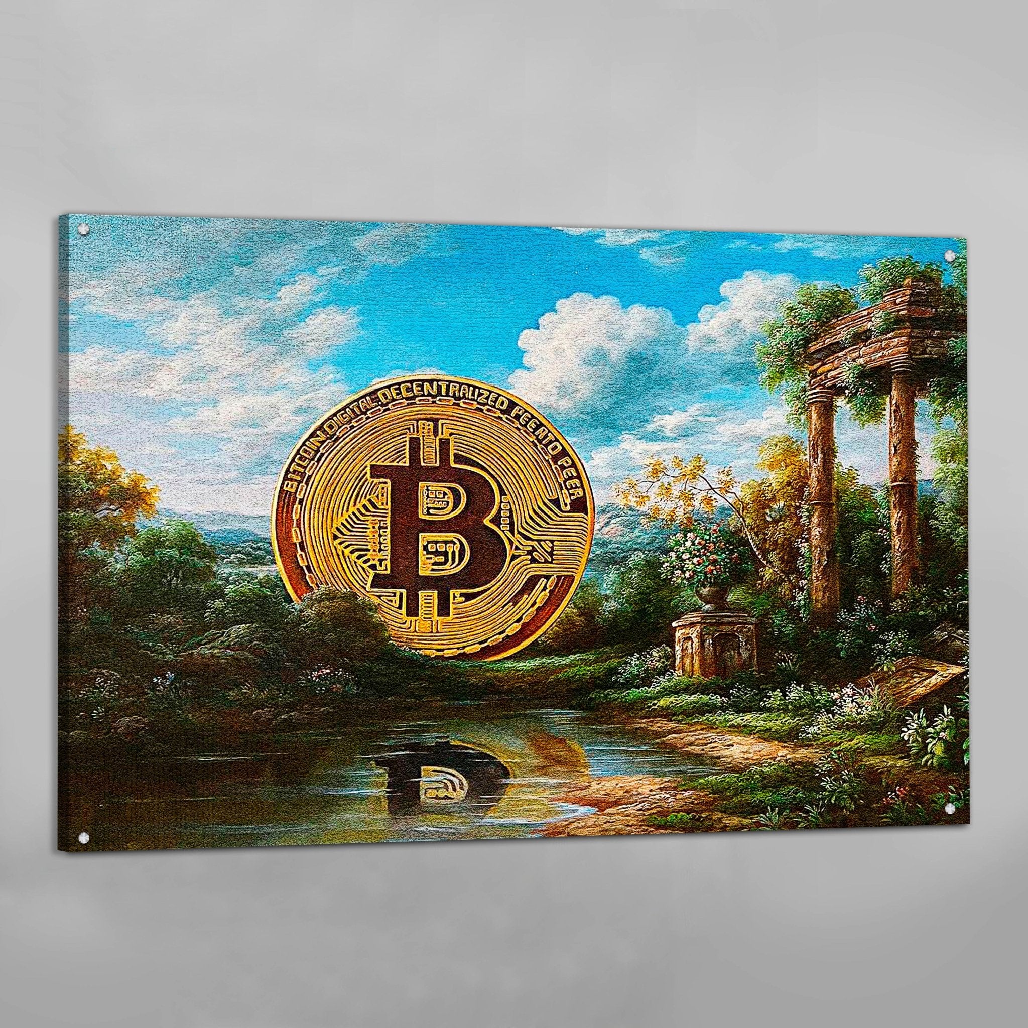 Vintage Bitcoin Wall Art - Luxury Art Canvas