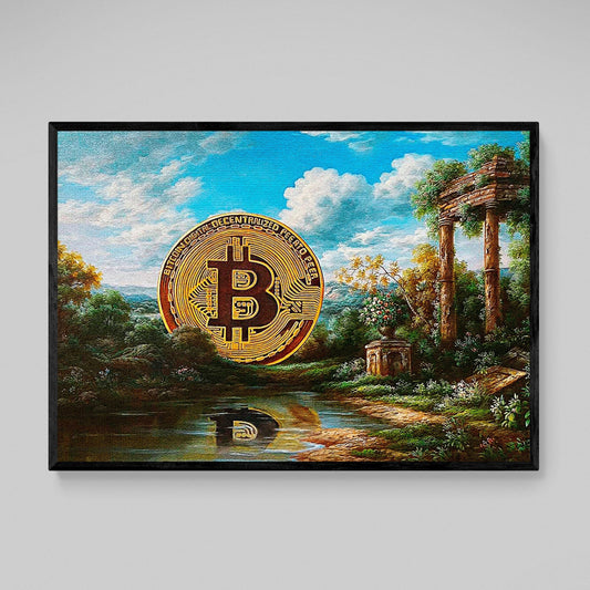 Vintage Bitcoin Wall Art - Luxury Art Canvas