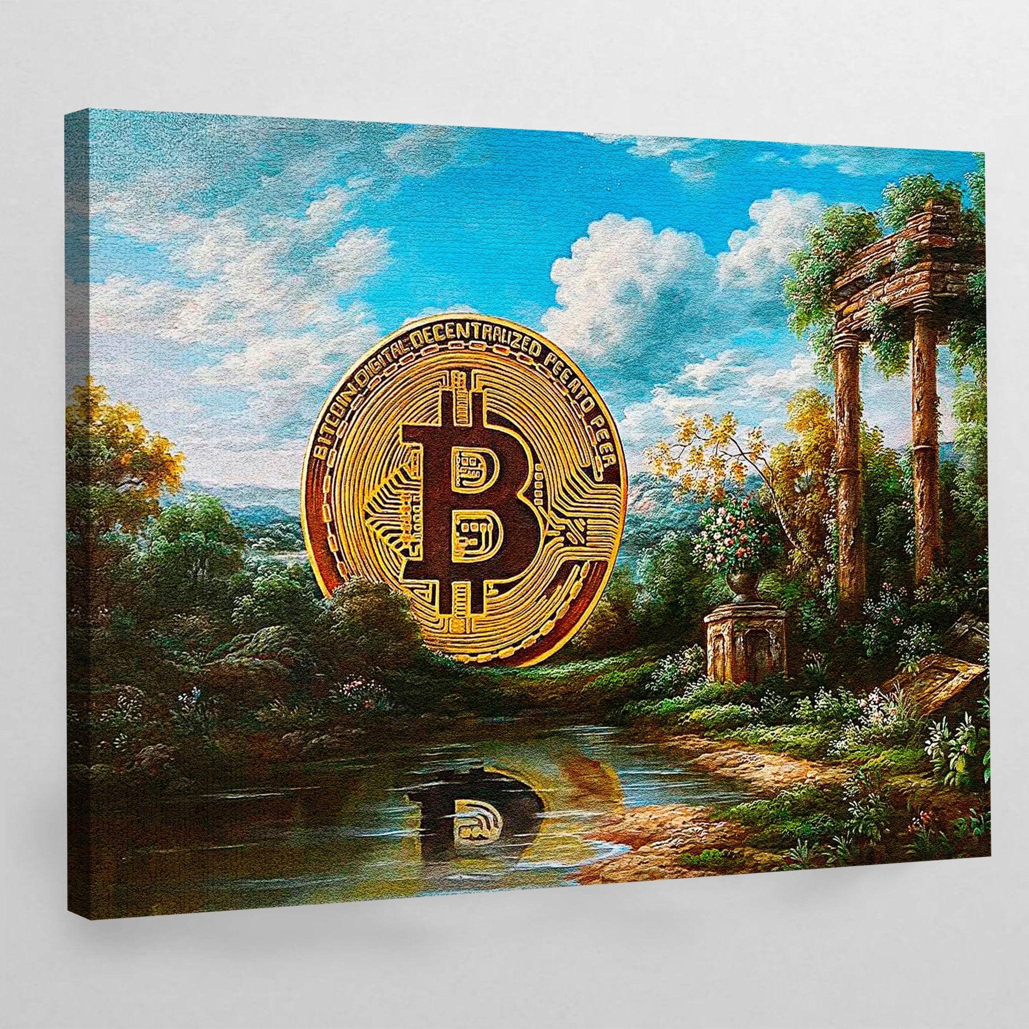 Vintage Bitcoin Wall Art - Luxury Art Canvas