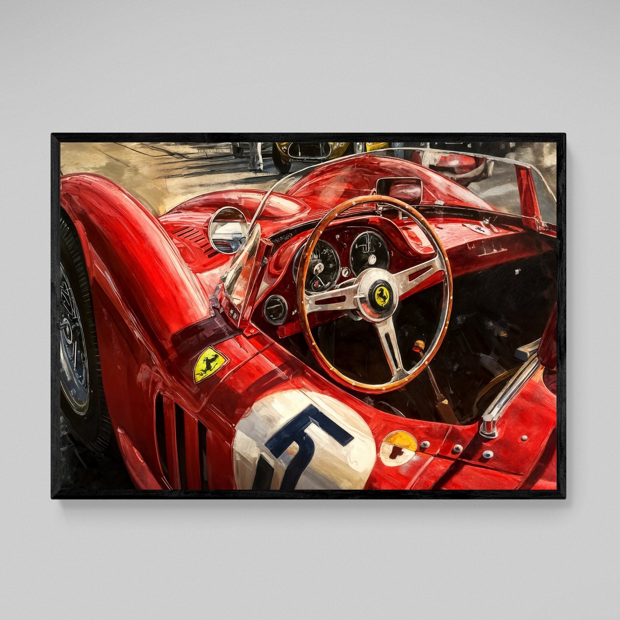 Vintage Red Car Wall Art - Luxury Art Canvas