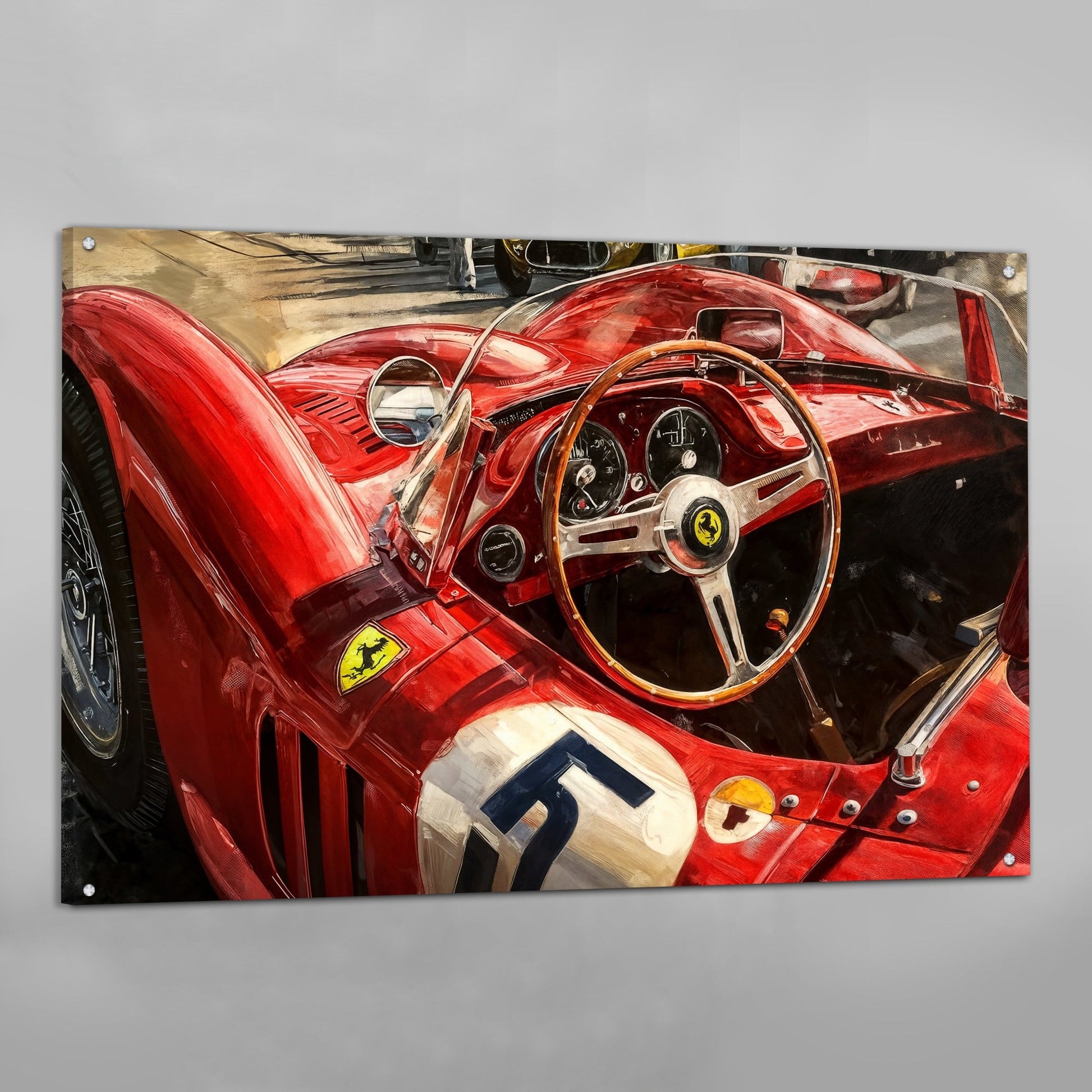 Vintage Red Car Wall Art - Luxury Art Canvas