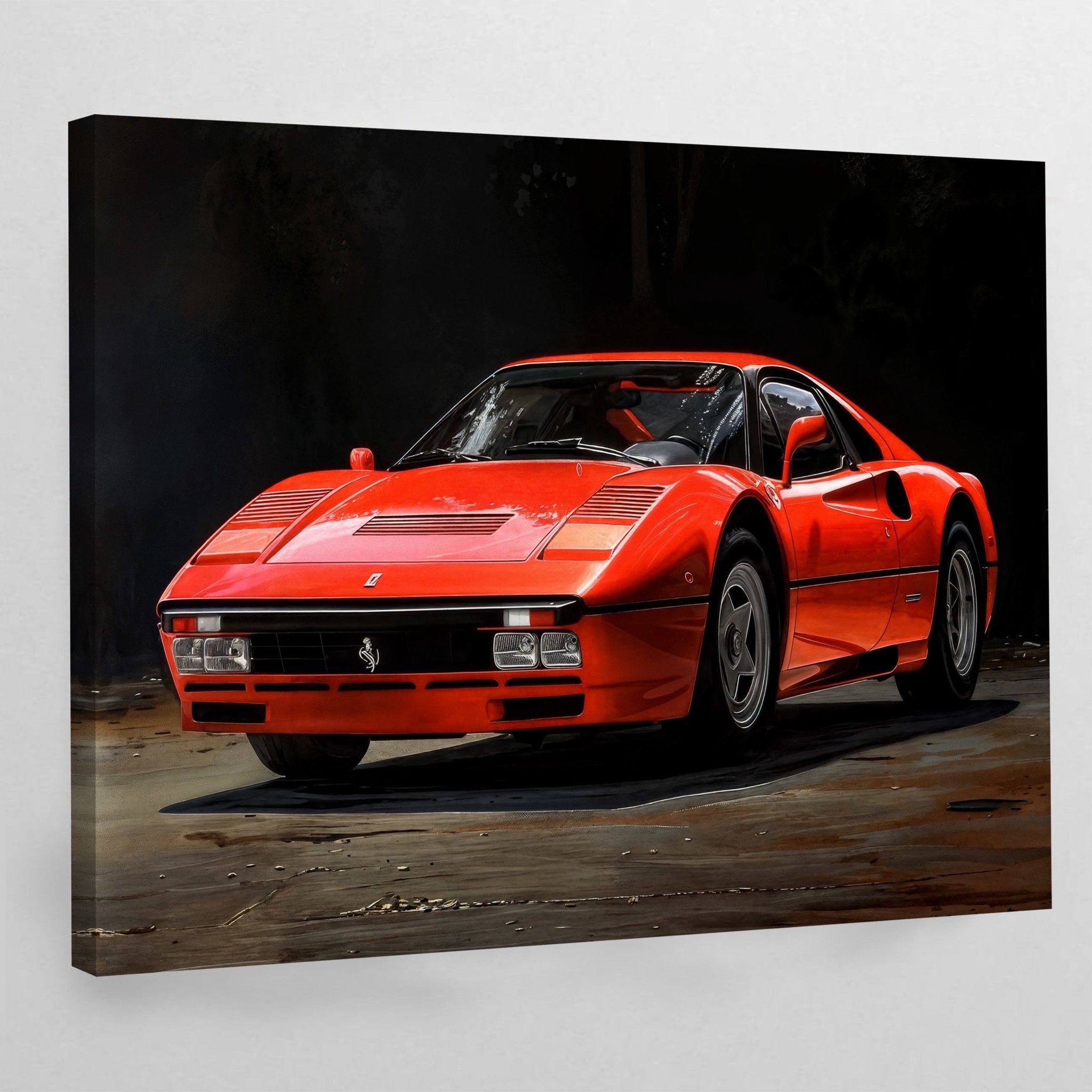 Vintage Racing Red Car Wall Art - Luxury Art Canvas