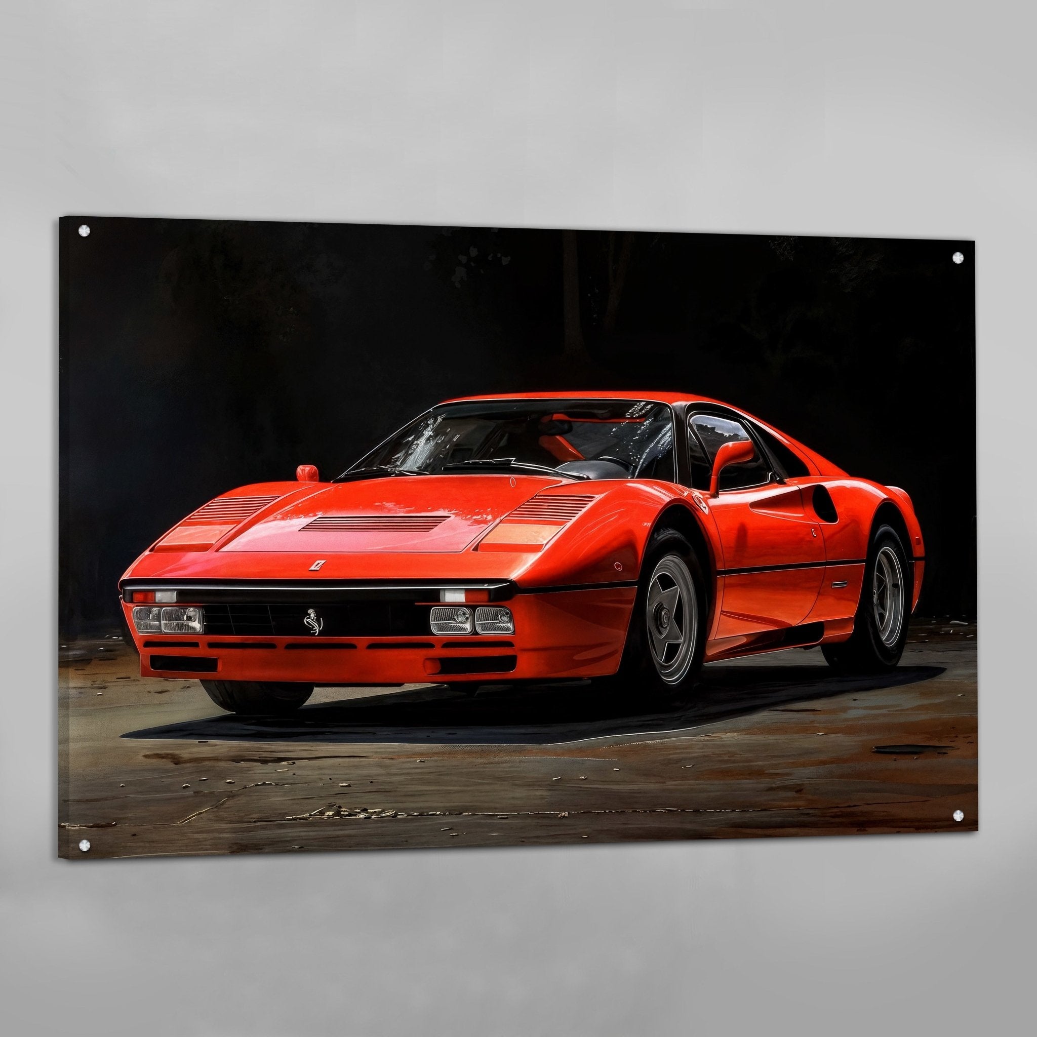 Vintage Racing Red Car Wall Art - Luxury Art Canvas