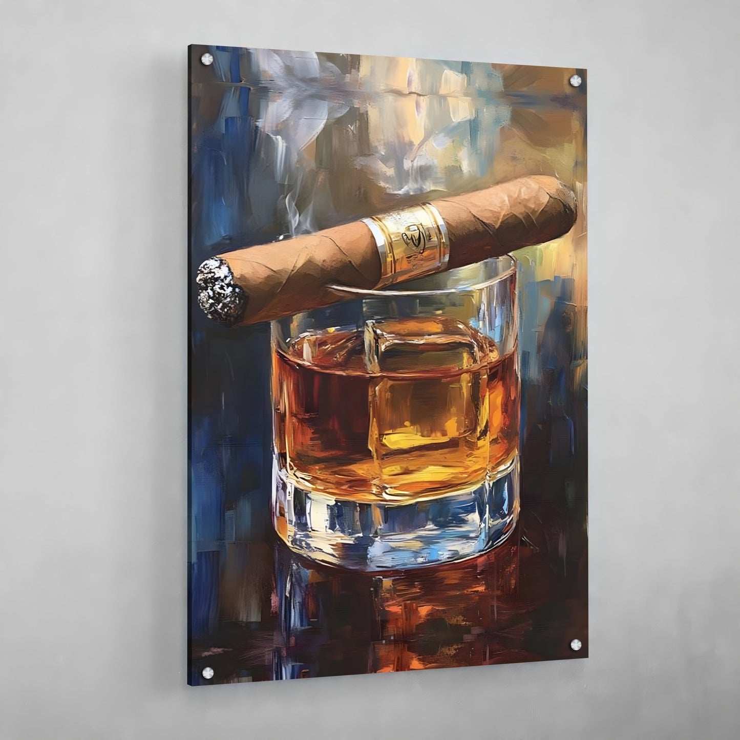 Whiskey & Cigar Wall Art - Luxury Art Canvas