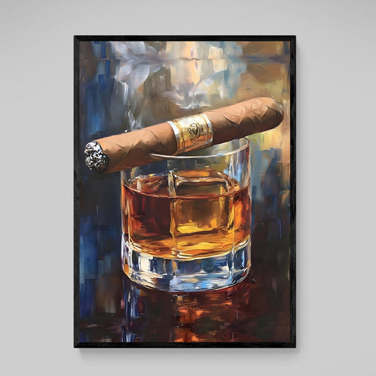 Whiskey & Cigar Wall Art - Luxury Art Canvas