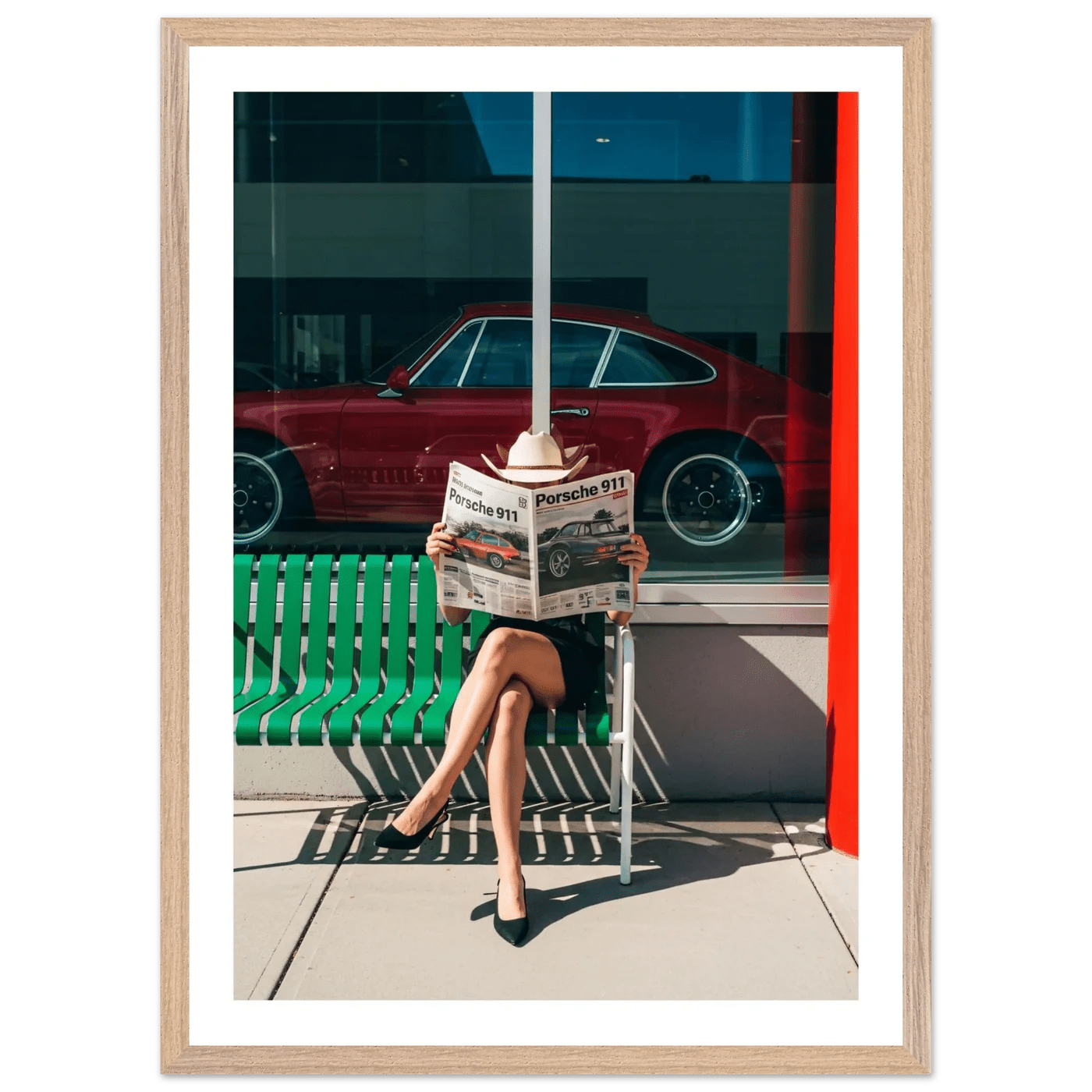 Woman Sports Car Photography Wall Art - Luxury Art Canvas