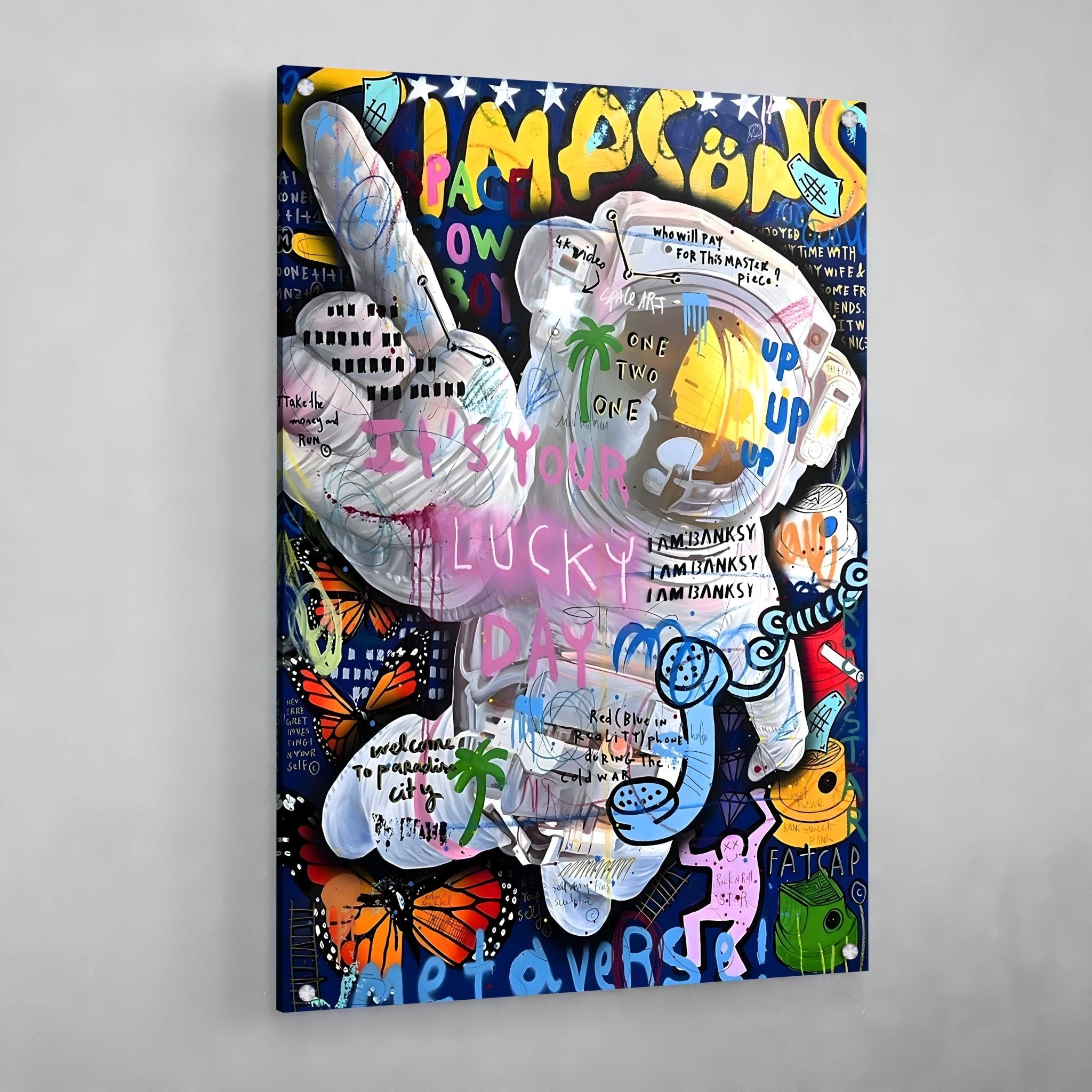 Astronaut Graffiti Wall Art - Luxury Art Canvas