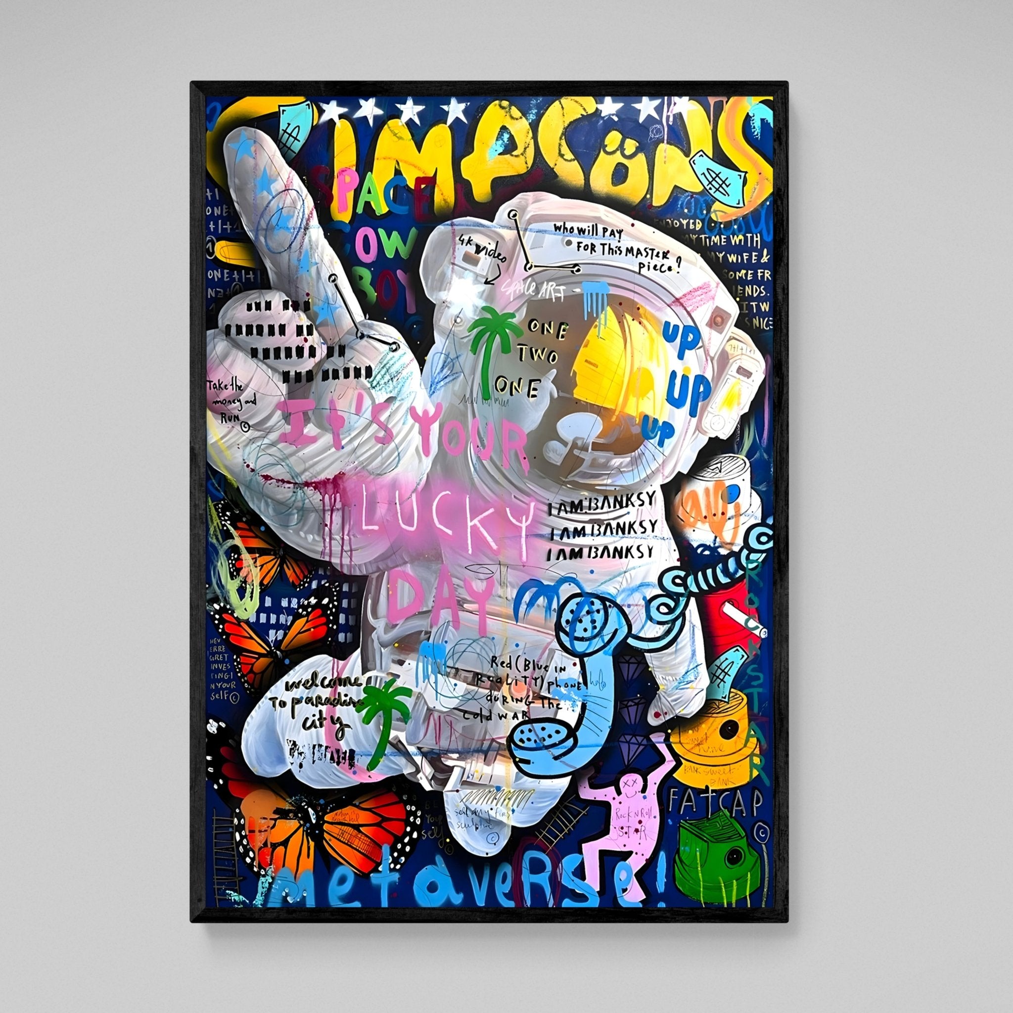 Astronaut Graffiti Wall Art - Luxury Art Canvas