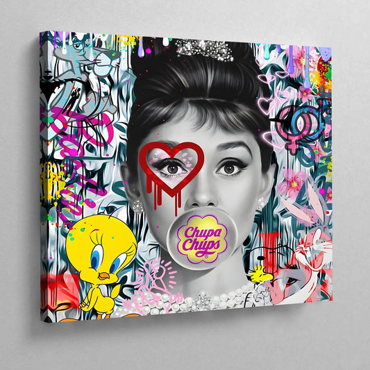 Audrey Hepburn Pop Art Canvas - Luxury Art Canvas