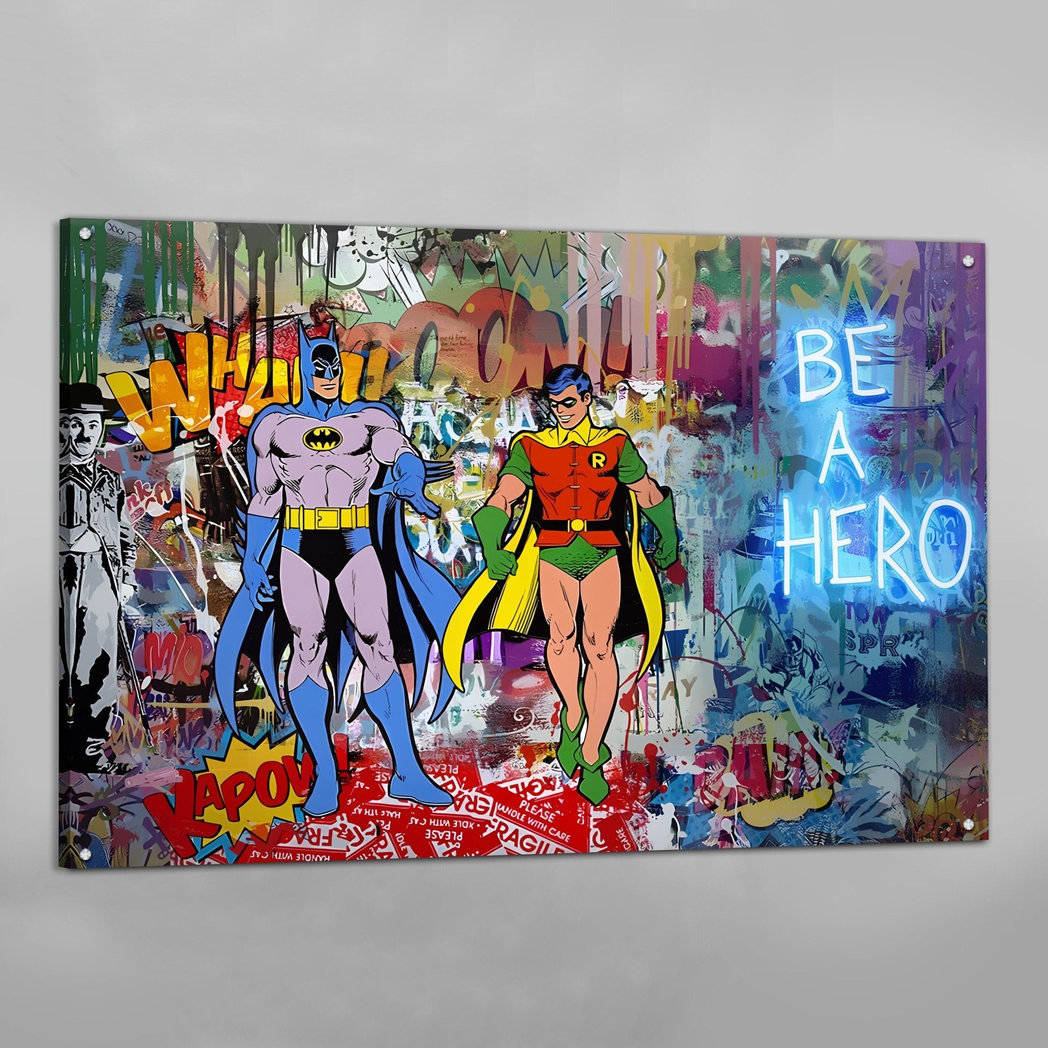 Be a Hero Graffiti Wall Art - Luxury Art Canvas