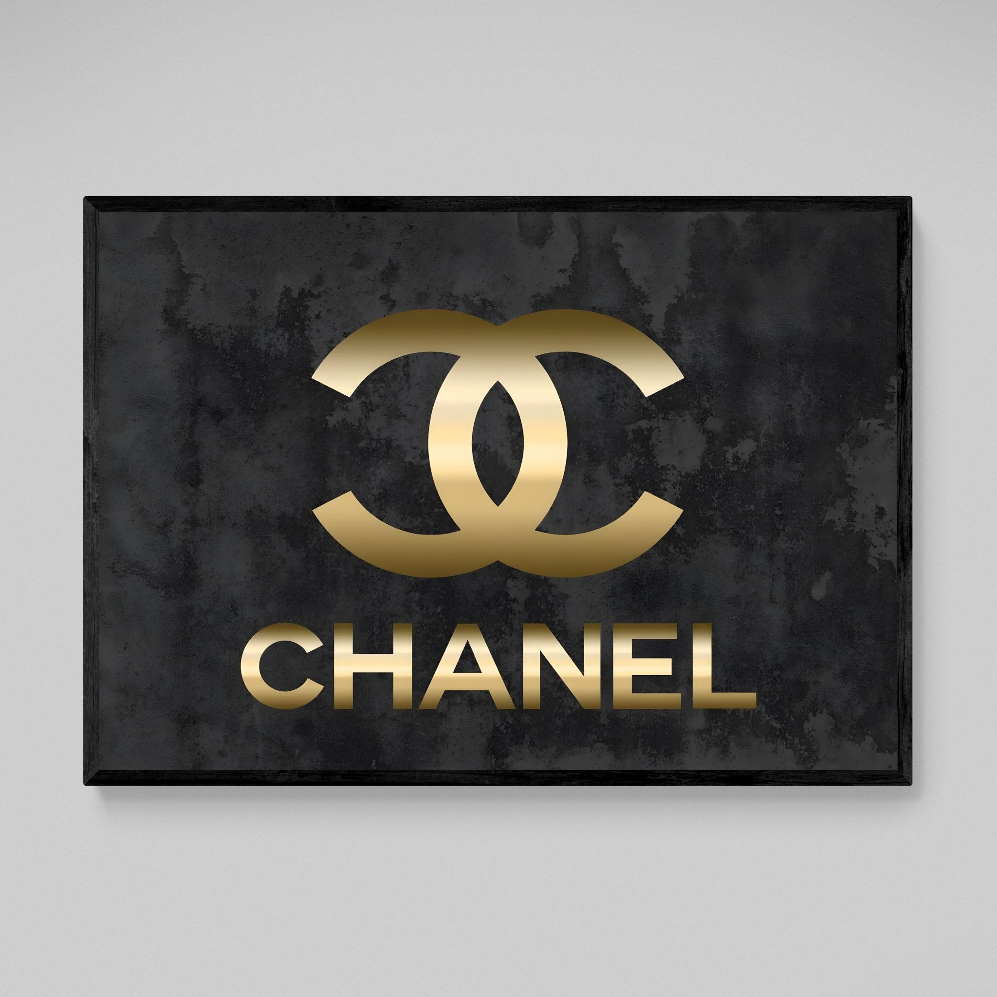 Black and Gold Chanel Wall Art - Luxury Art Canvas