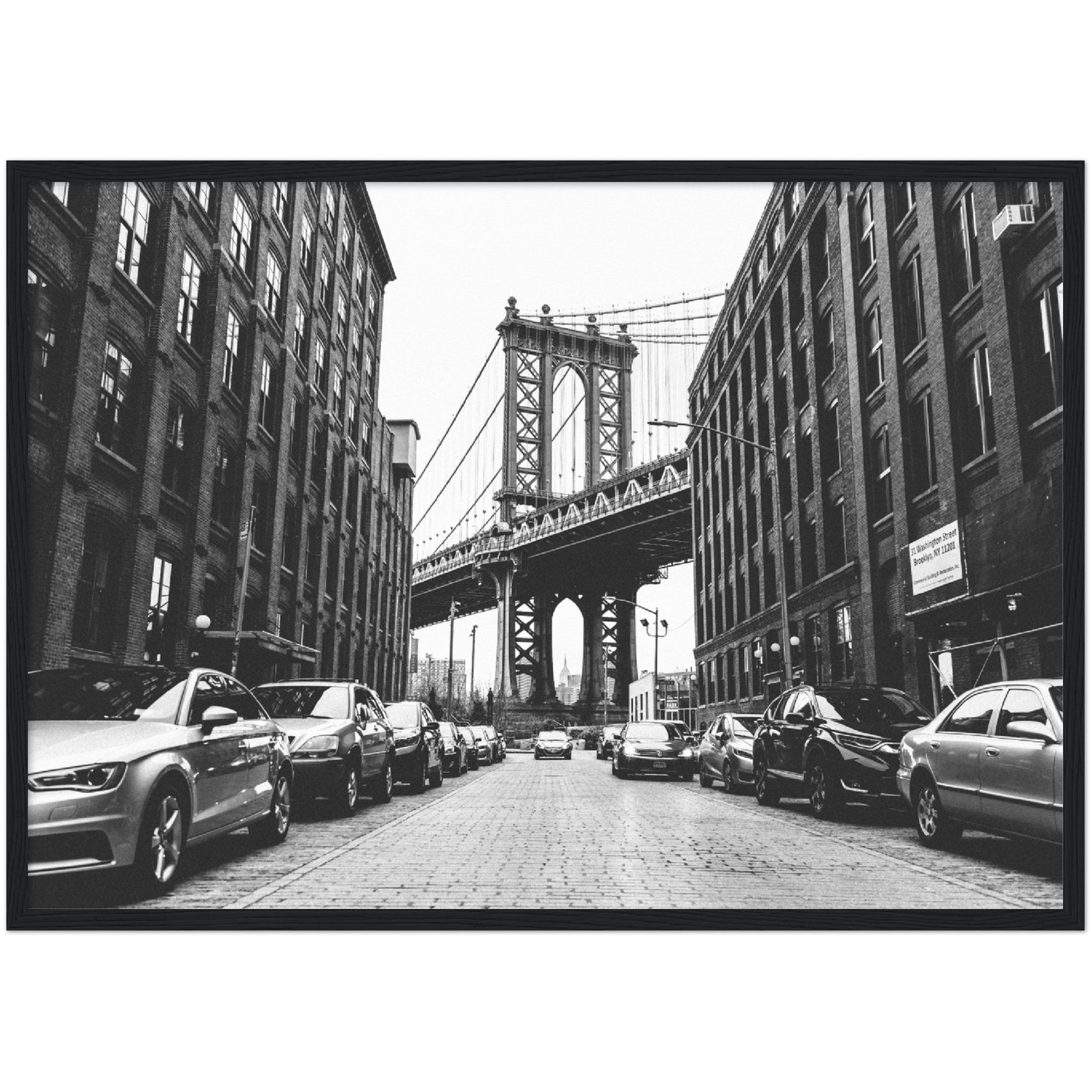 Black and White Brooklyn Bridge Wall Art - Luxury Art Canvas