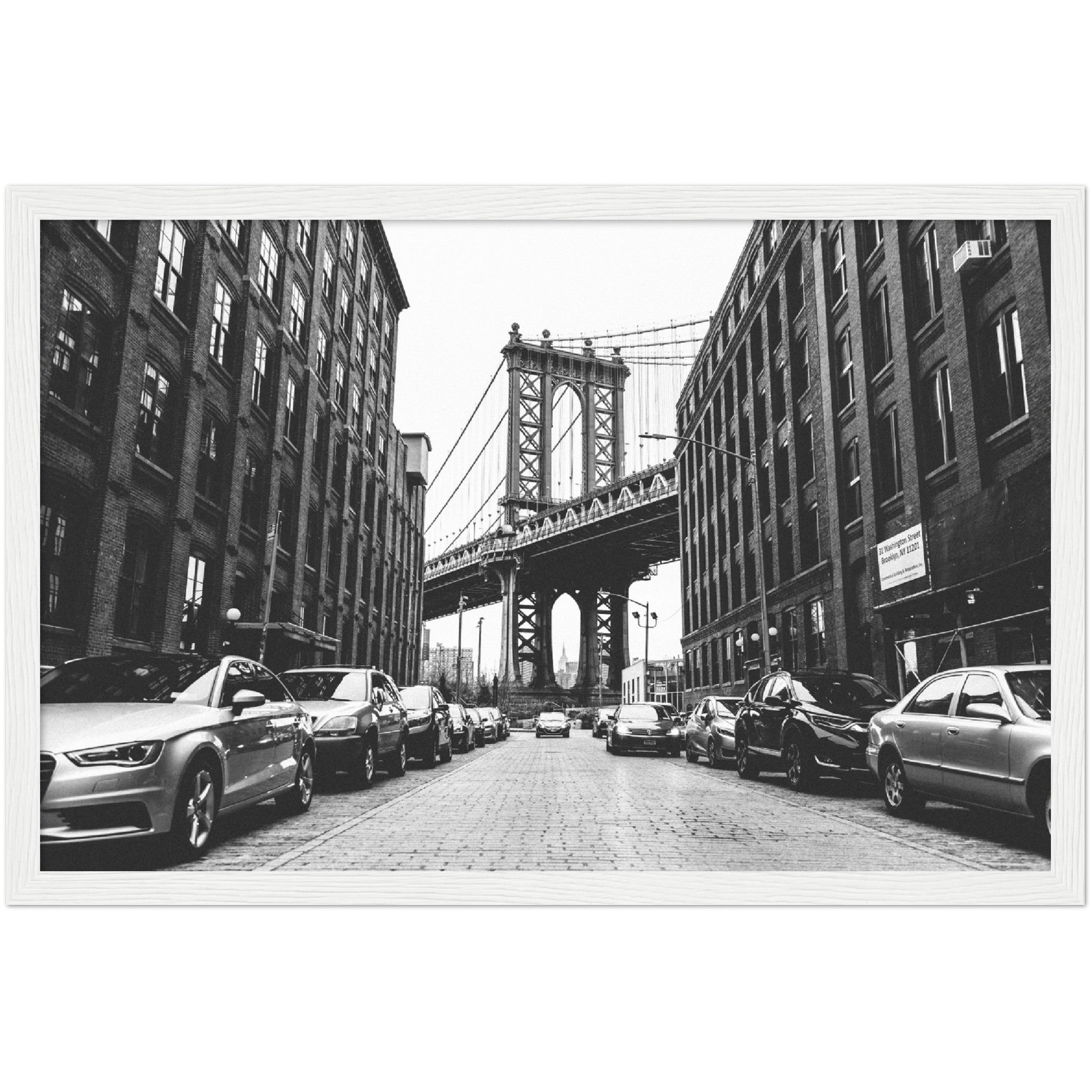 Black and White Brooklyn Bridge Wall Art - Luxury Art Canvas