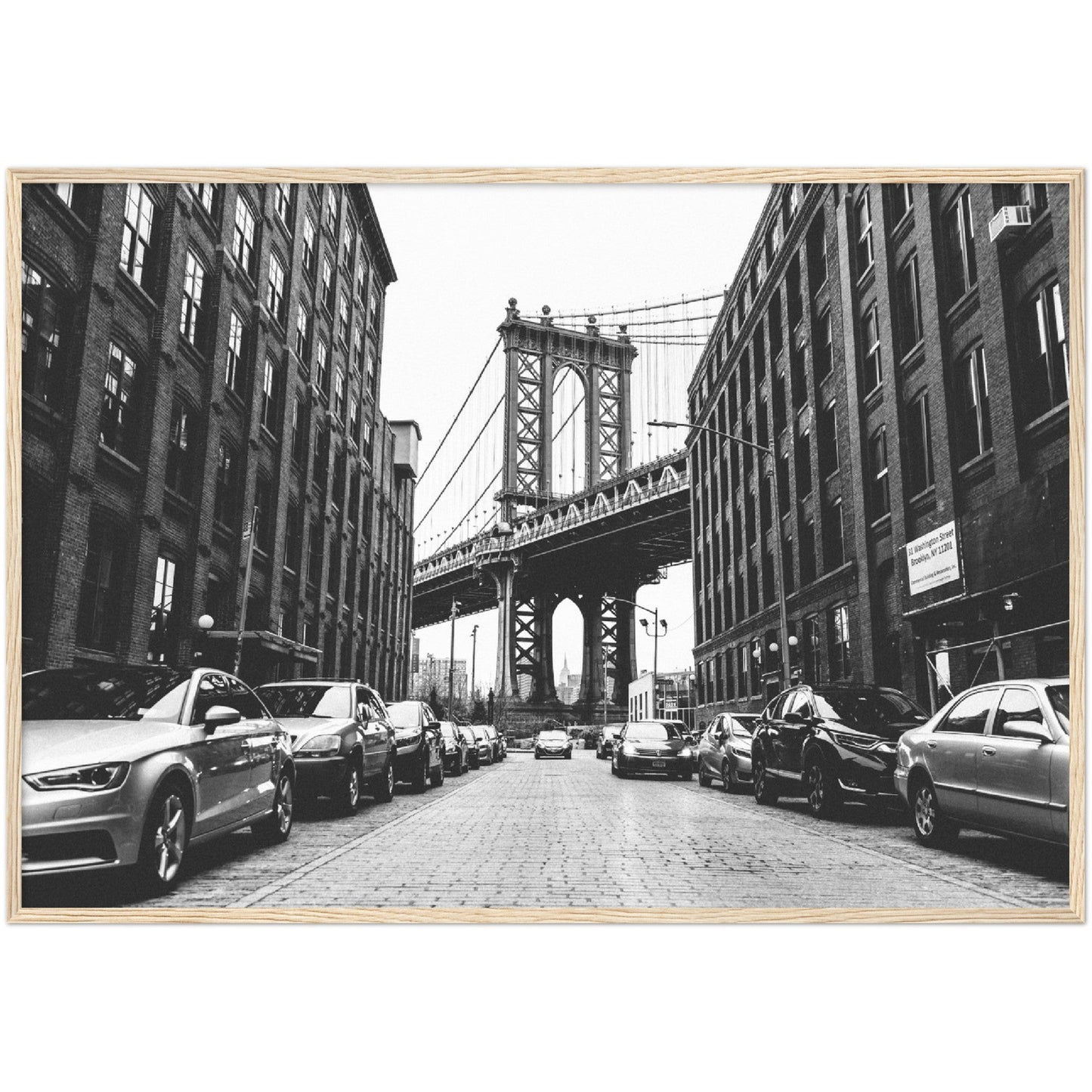 Black and White Brooklyn Bridge Wall Art - Luxury Art Canvas