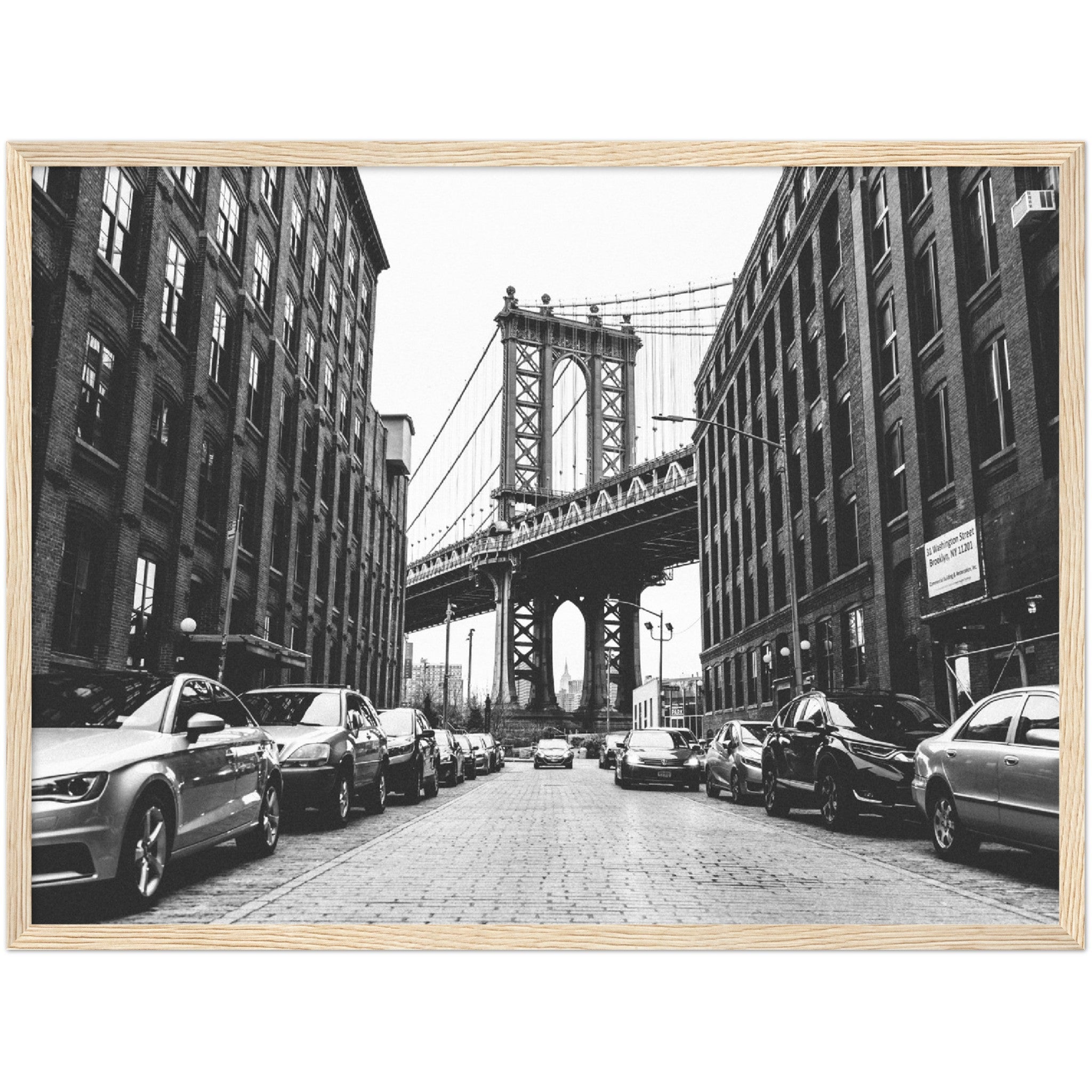 Black and White Brooklyn Bridge Wall Art - Luxury Art Canvas