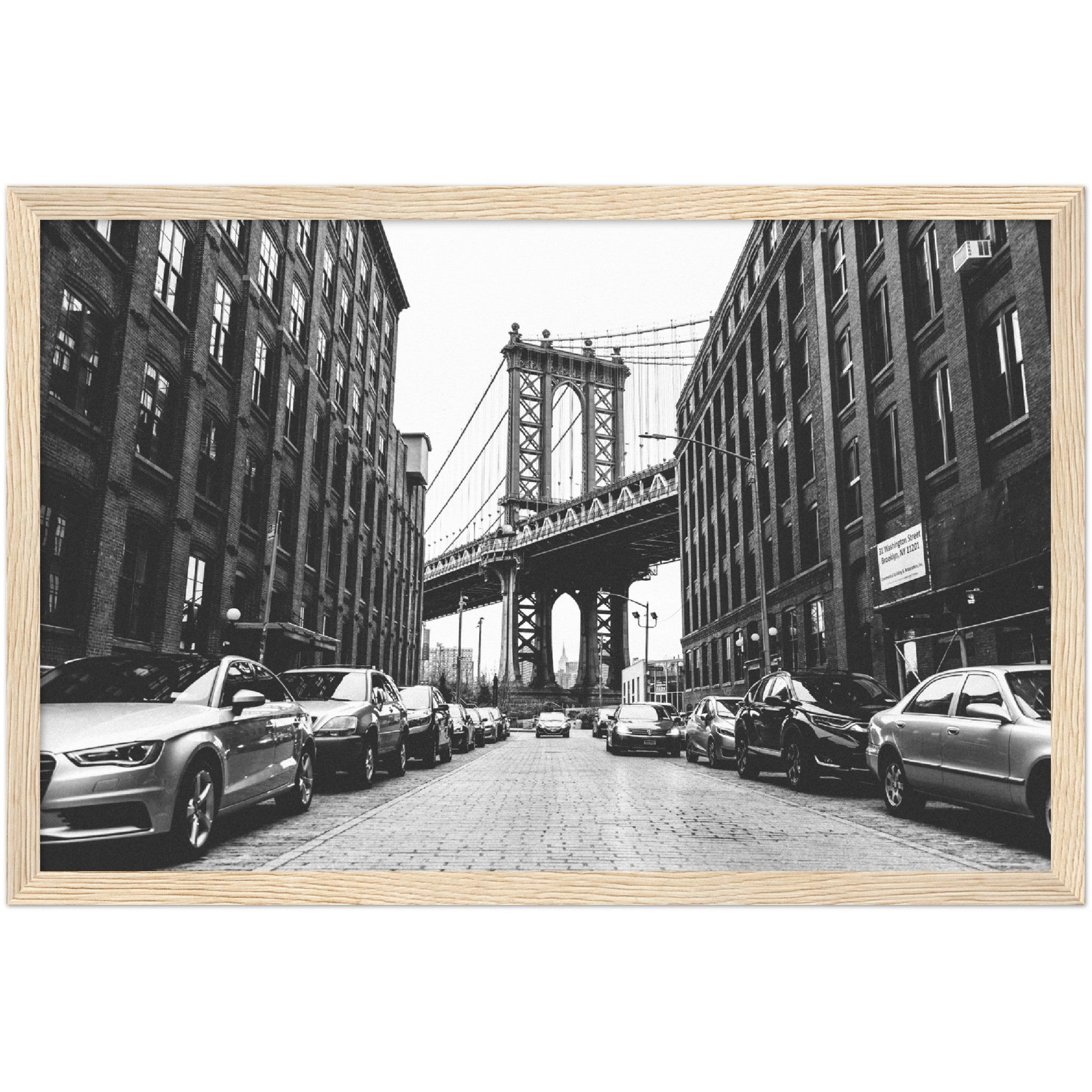 Black and White Brooklyn Bridge Wall Art - Luxury Art Canvas