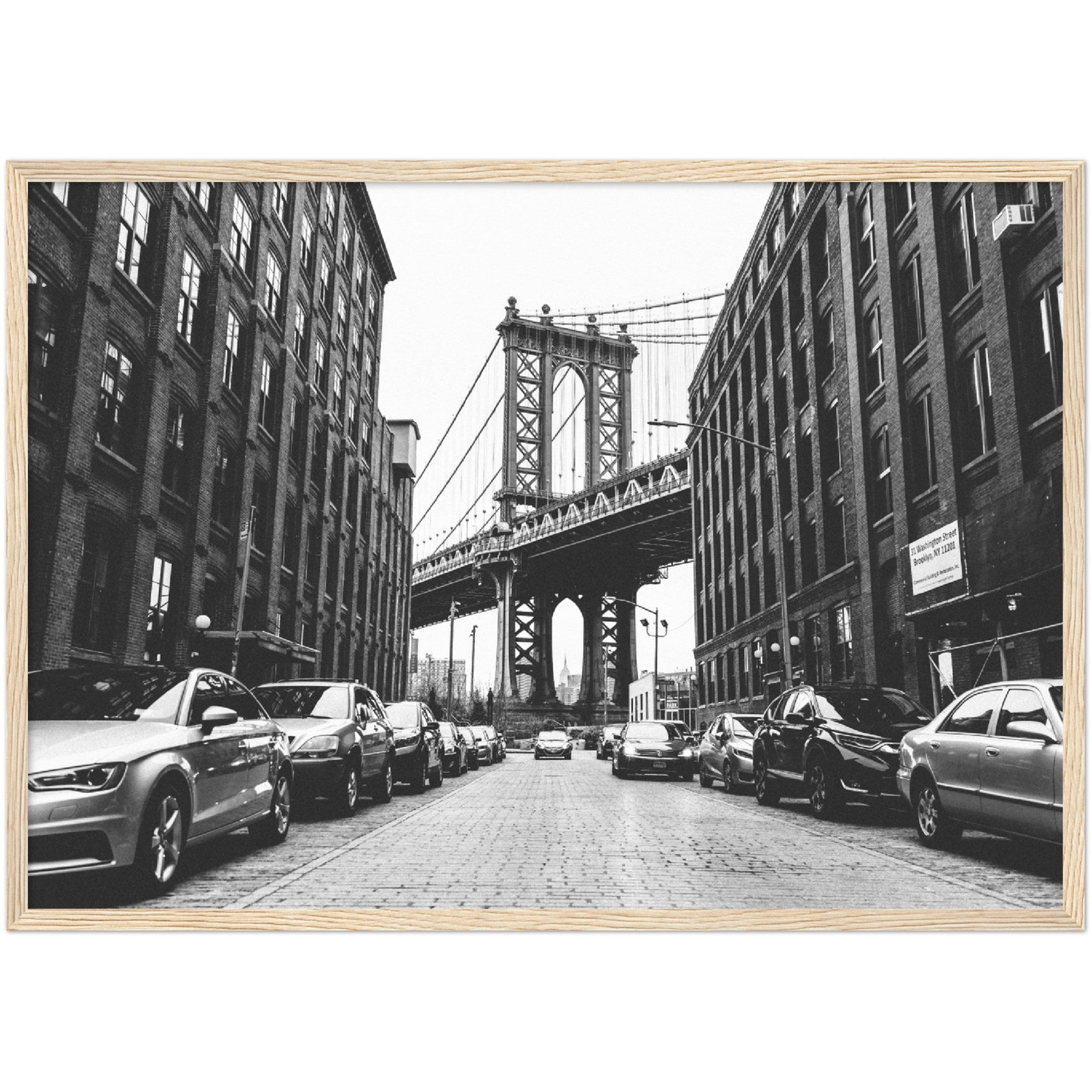 Black and White Brooklyn Bridge Wall Art - Luxury Art Canvas