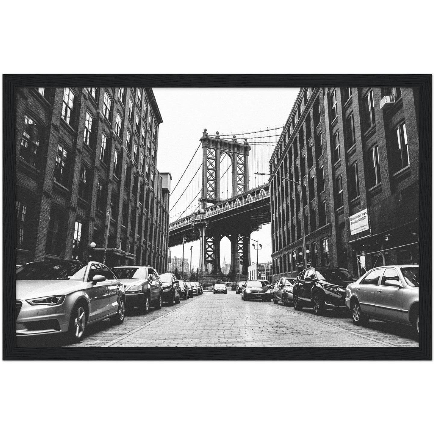 Black and White Brooklyn Bridge Wall Art - Luxury Art Canvas