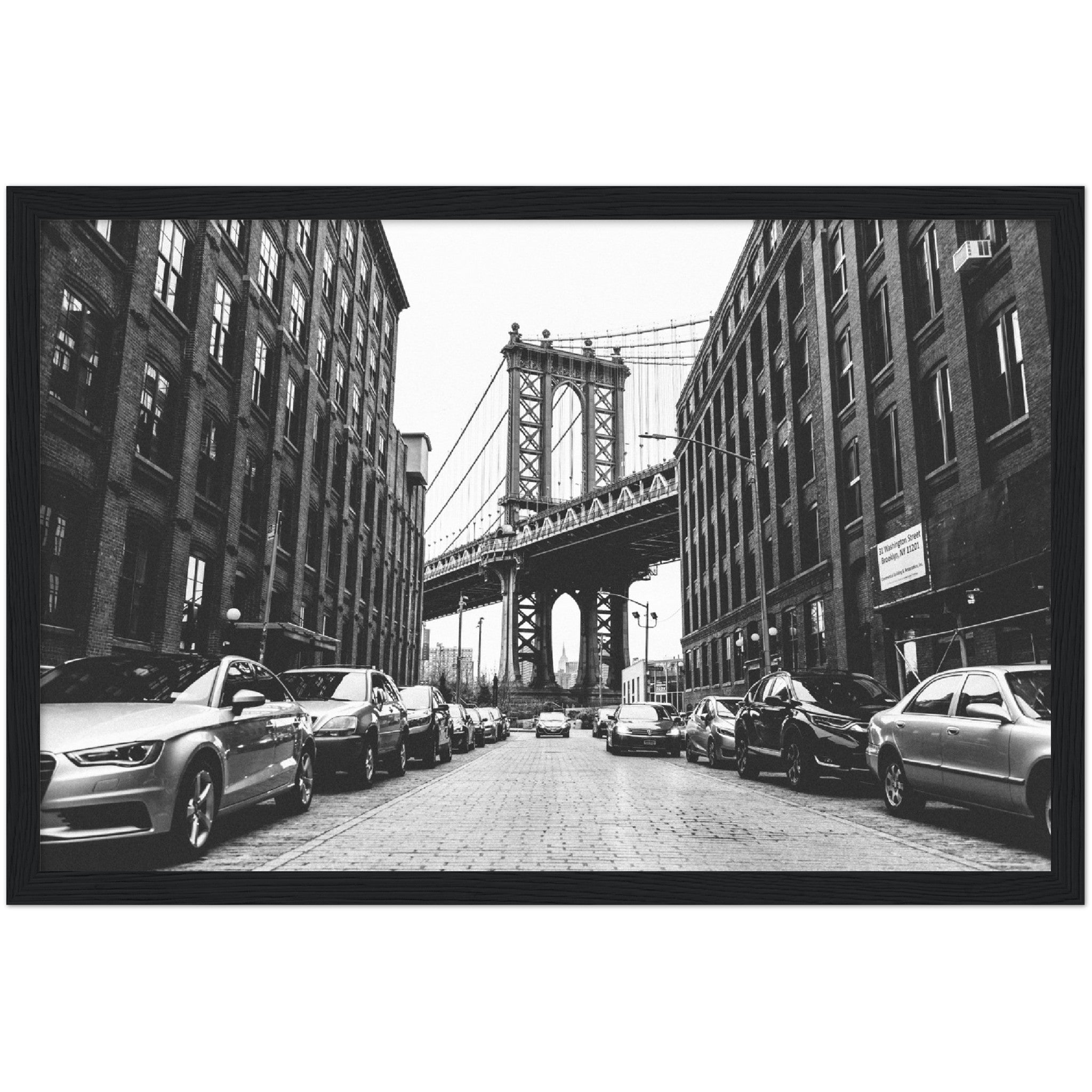 Black and White Brooklyn Bridge Wall Art - Luxury Art Canvas