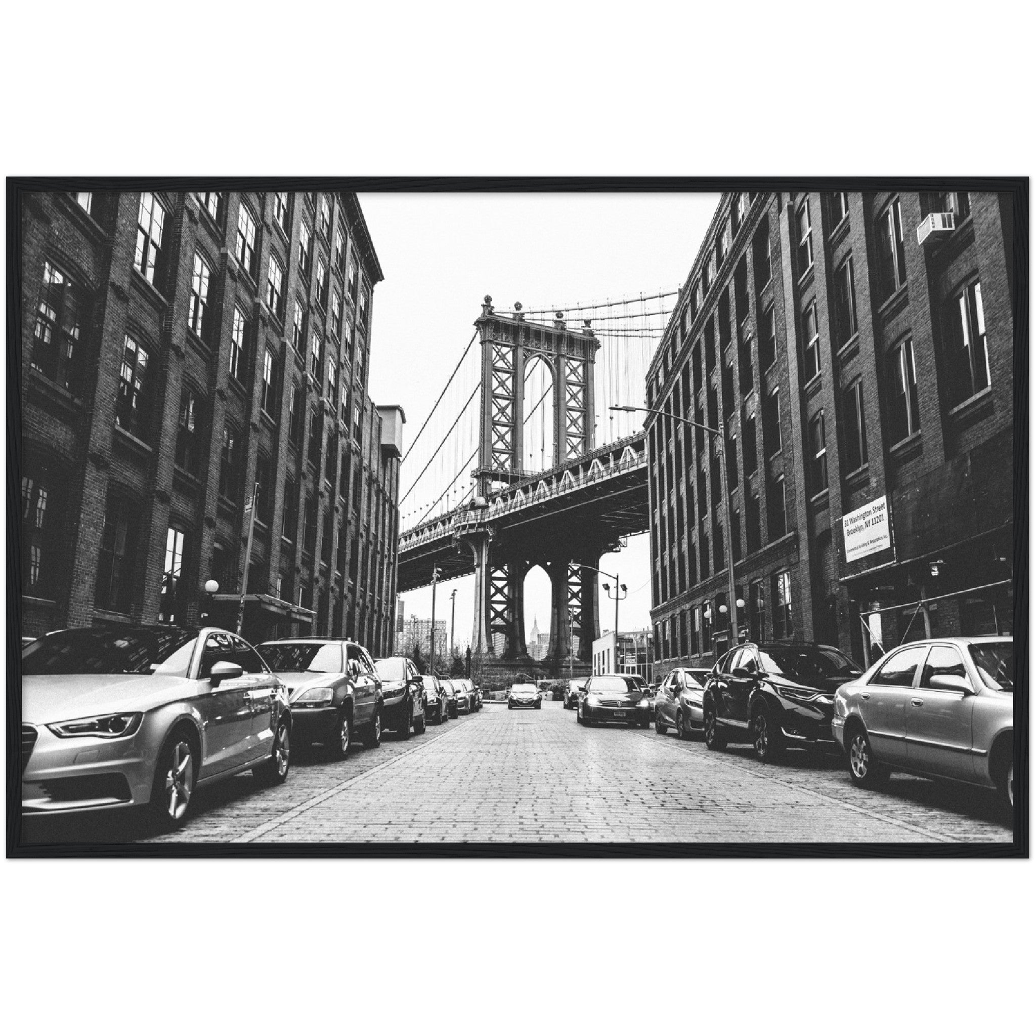 Black and White Brooklyn Bridge Wall Art - Luxury Art Canvas