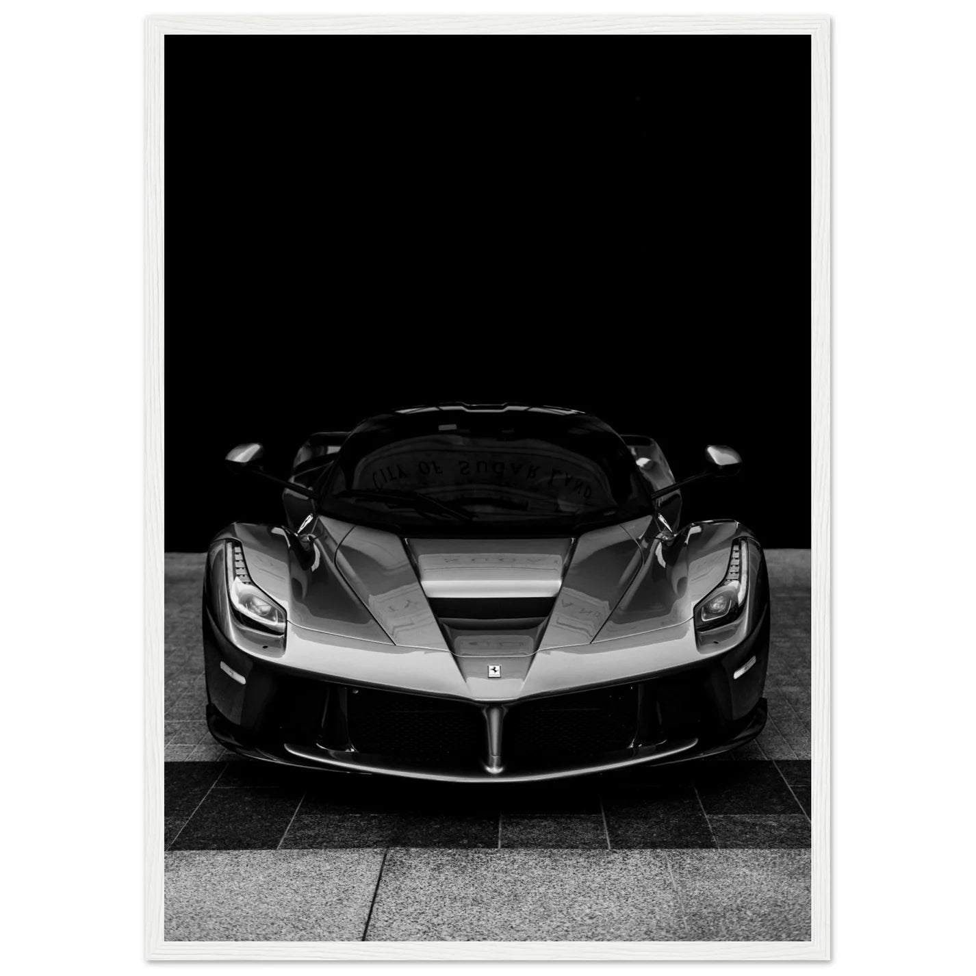 Black And White Ferrari Wall Art - Luxury Art Canvas