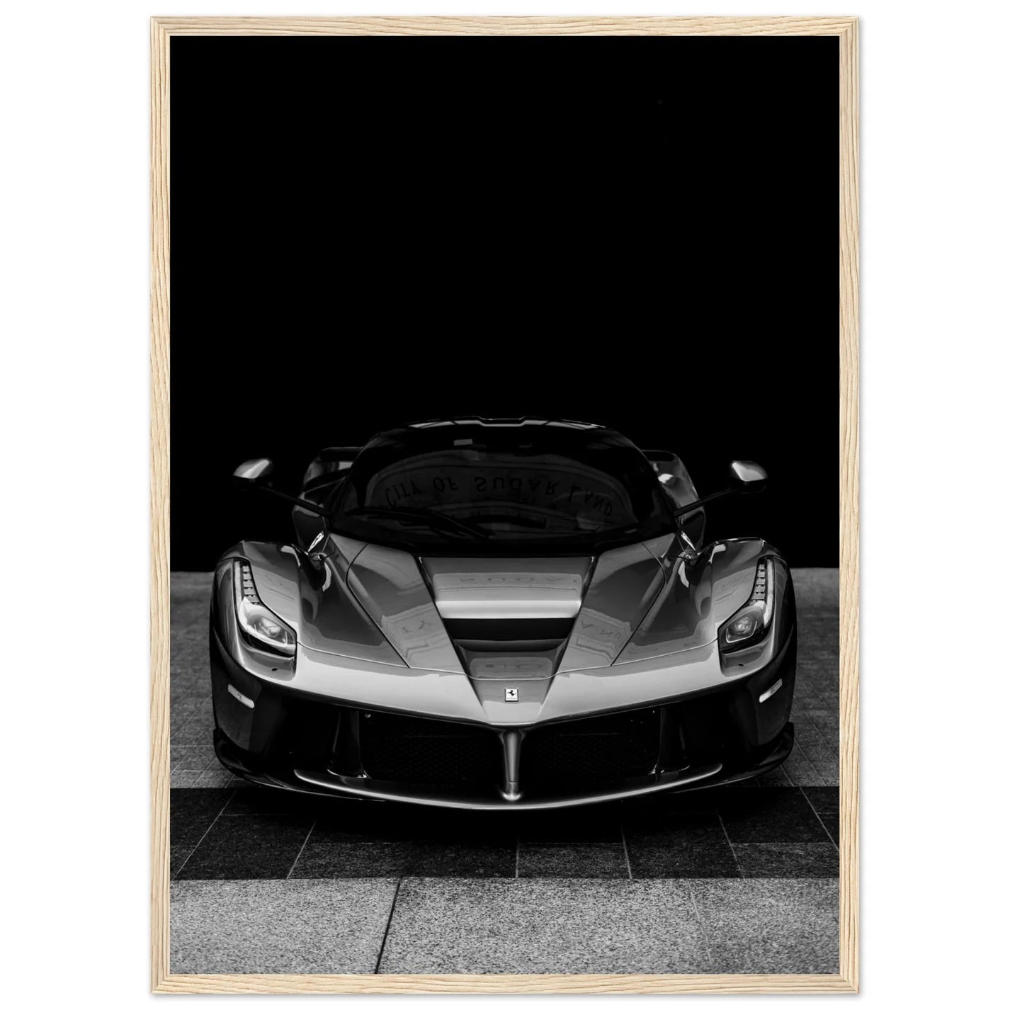 Black And White Ferrari Wall Art - Luxury Art Canvas