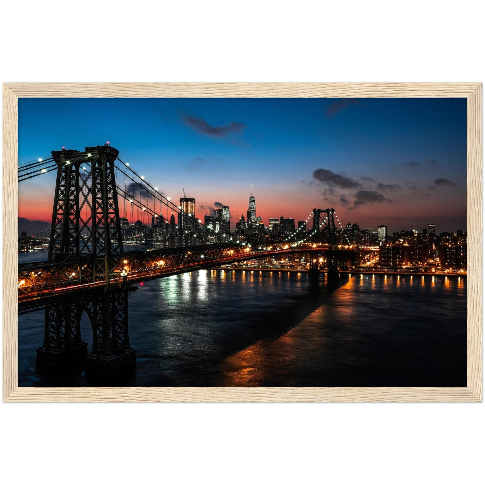 Brooklyn Bridge at Night Wall Art - Luxury Art Canvas