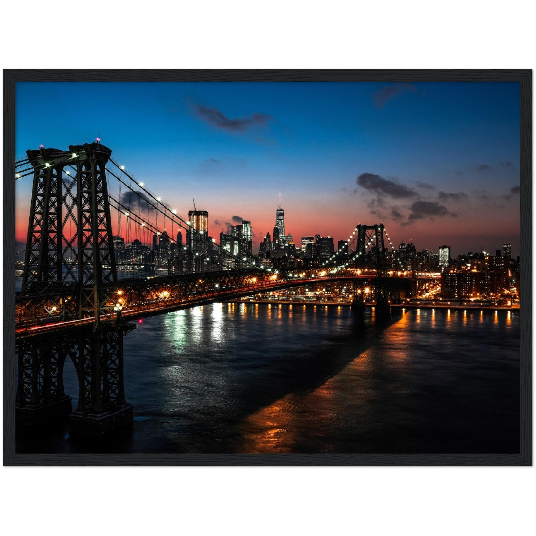 Brooklyn Bridge at Night Wall Art - Luxury Art Canvas