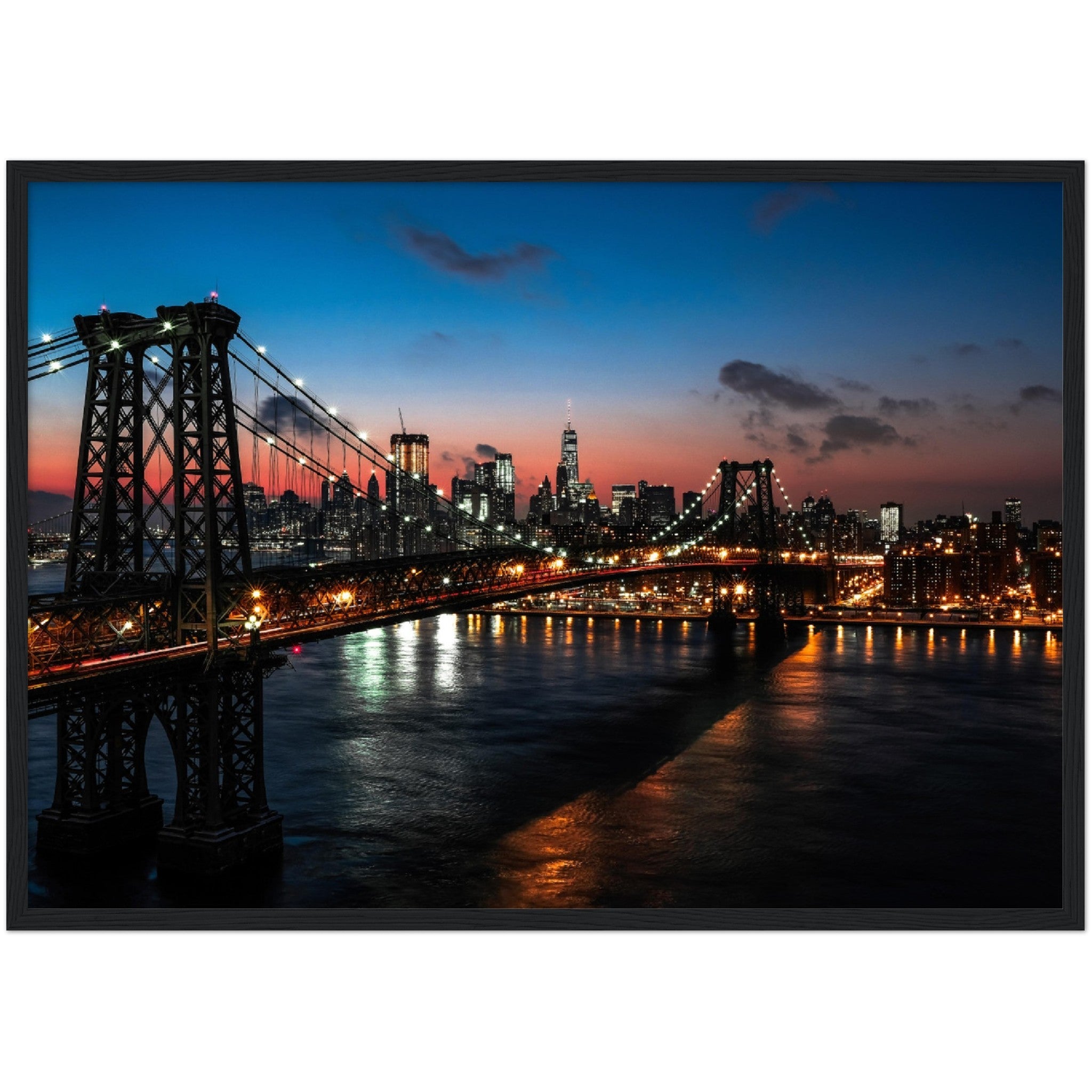Brooklyn Bridge at Night Wall Art - Luxury Art Canvas