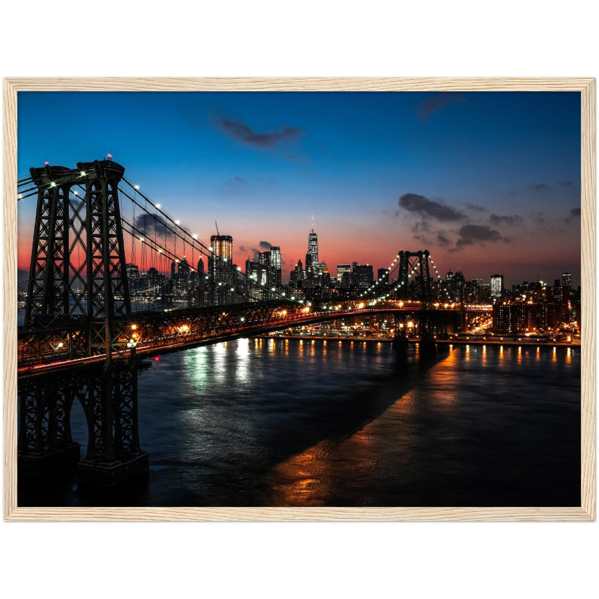 Brooklyn Bridge at Night Wall Art - Luxury Art Canvas
