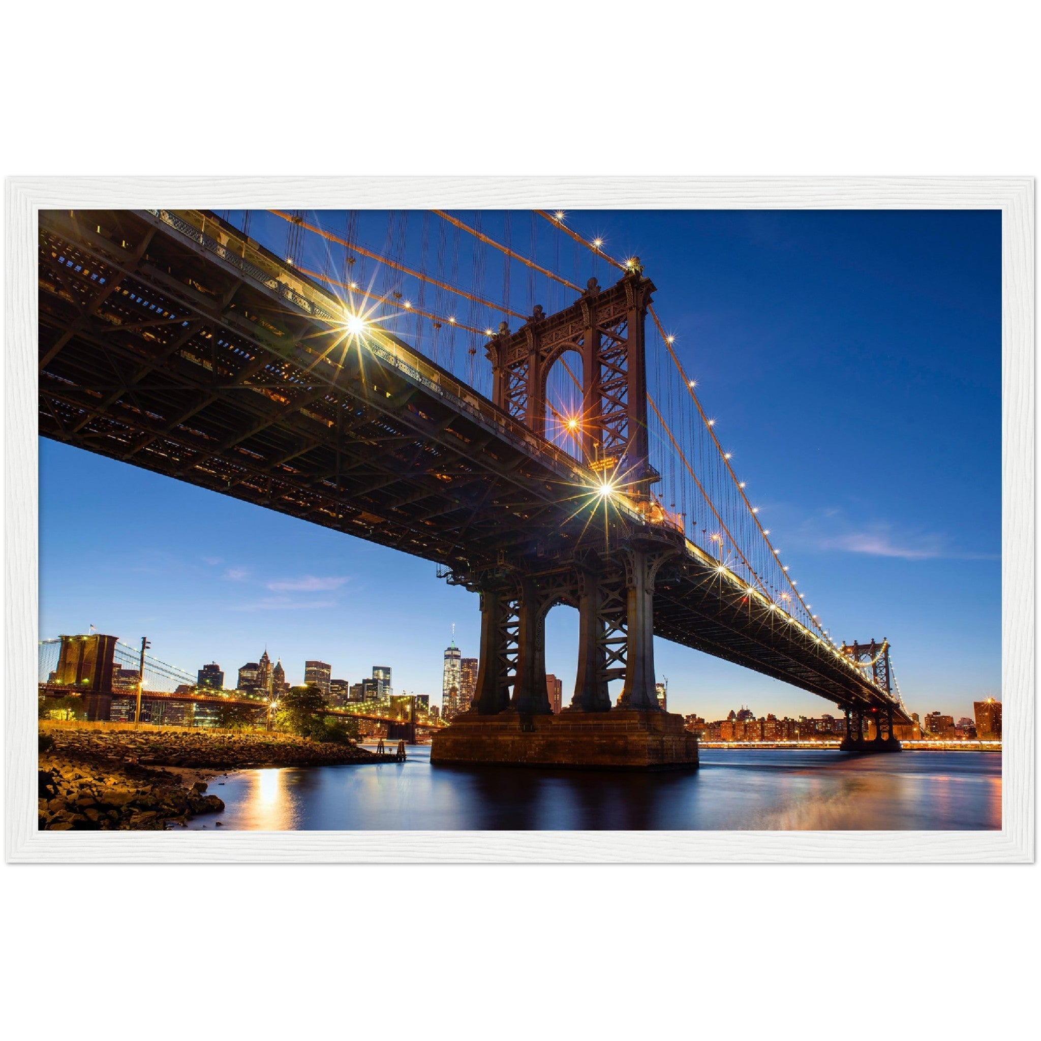 Brooklyn Bridge Lights Wall Art - Luxury Art Canvas
