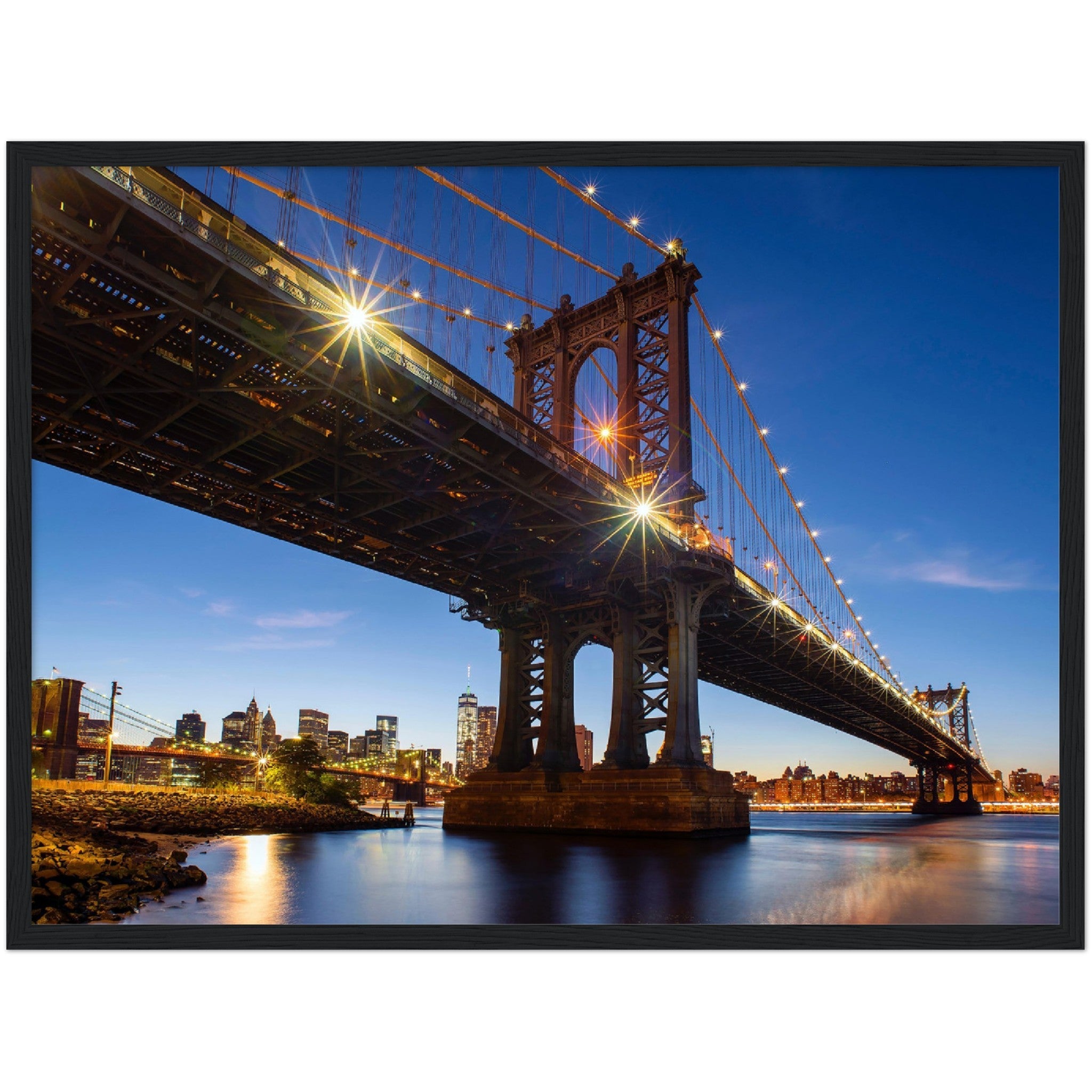 Brooklyn Bridge Lights Wall Art - Luxury Art Canvas