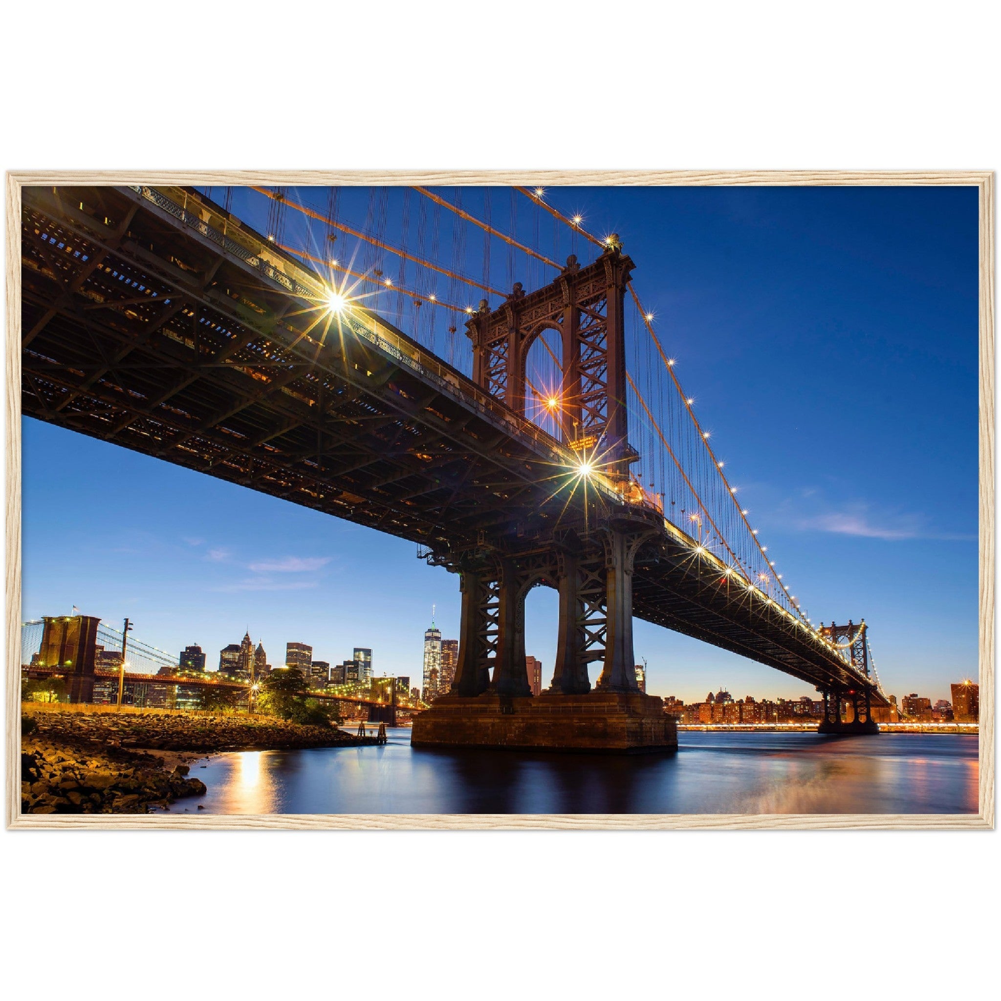 Brooklyn Bridge Lights Wall Art - Luxury Art Canvas