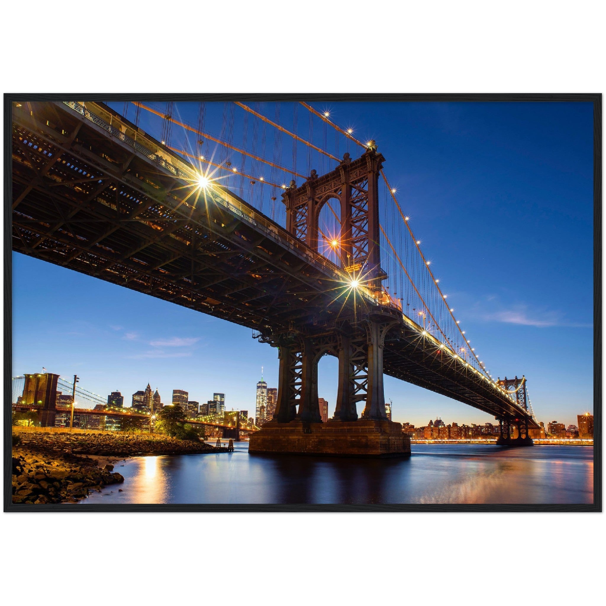 Brooklyn Bridge Lights Wall Art - Luxury Art Canvas