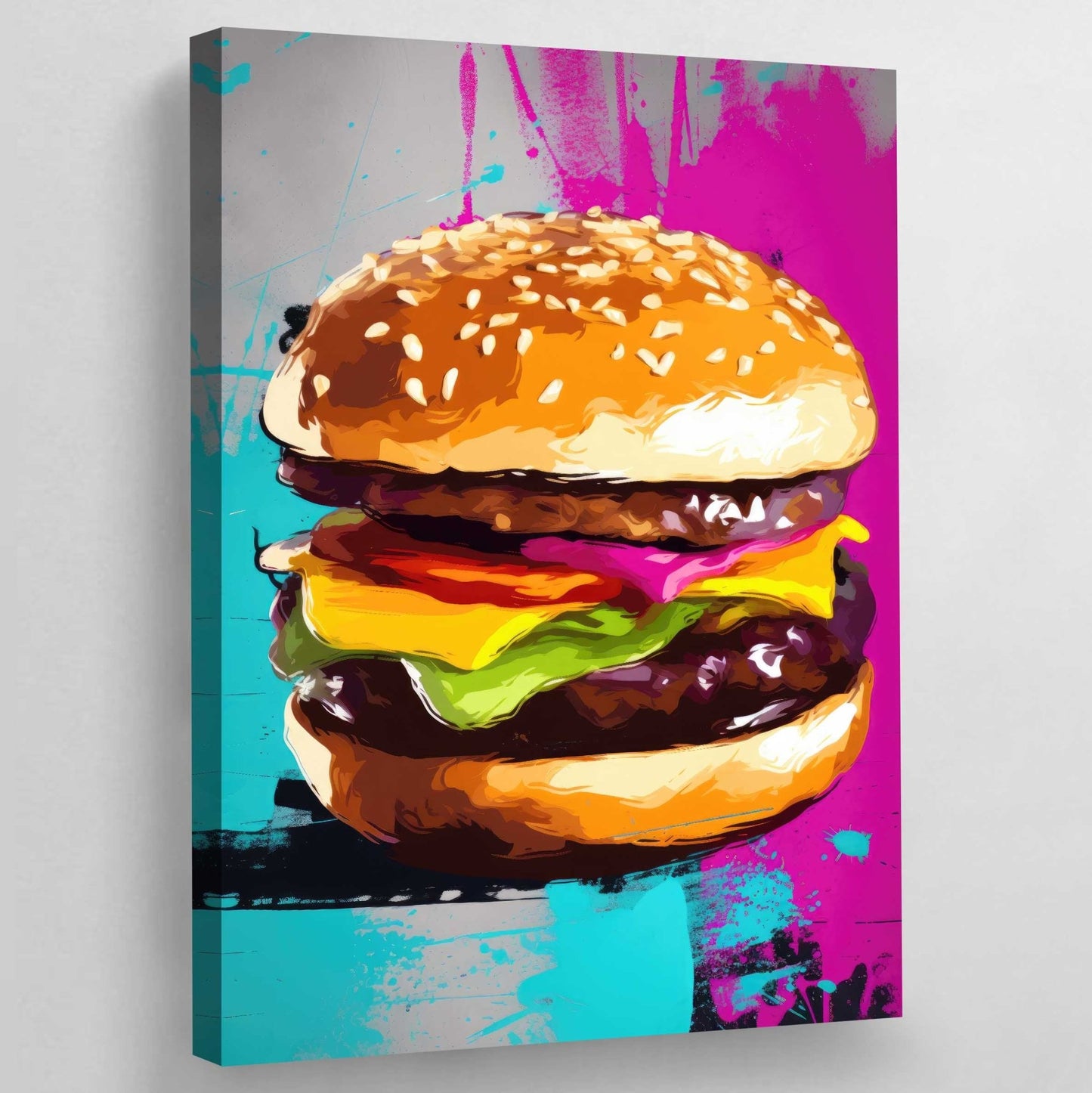 Burger Pop Art Canvas - Luxury Art Canvas