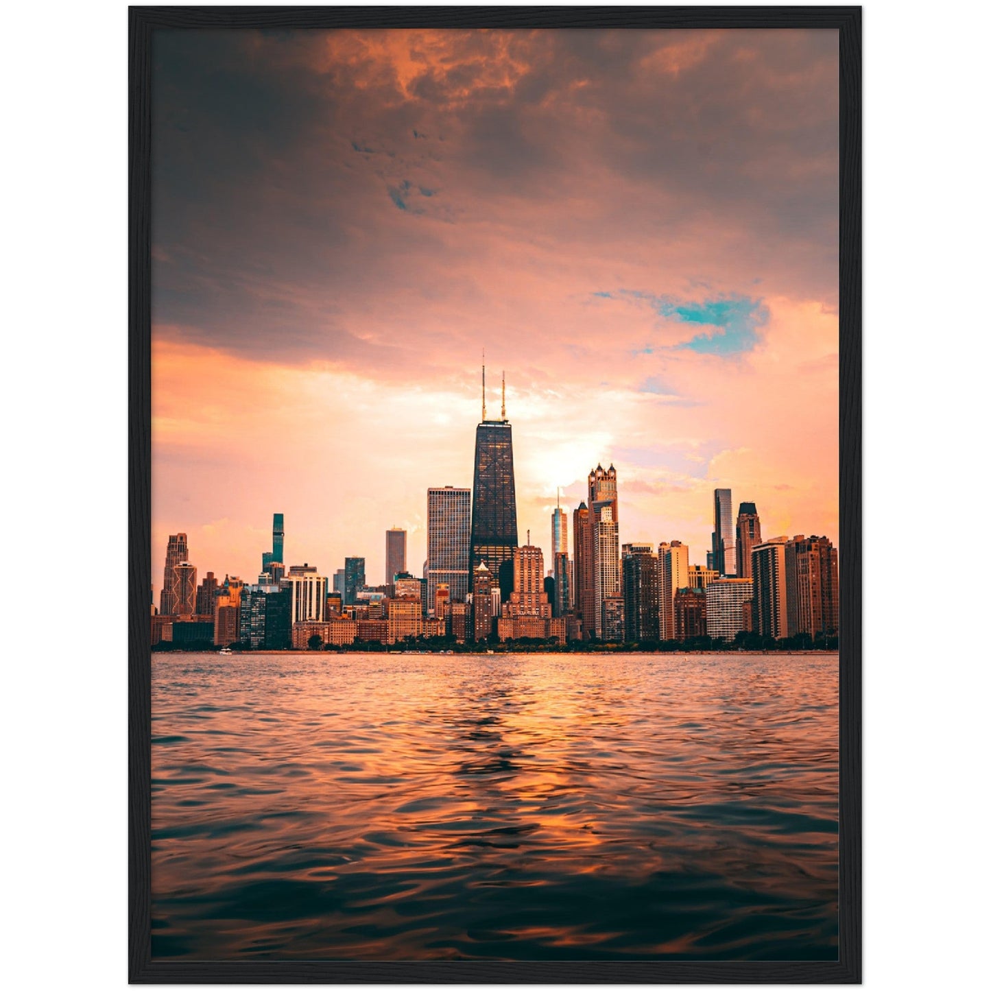 Chicago Skyline Sunrise Wall Art - Luxury Art Canvas