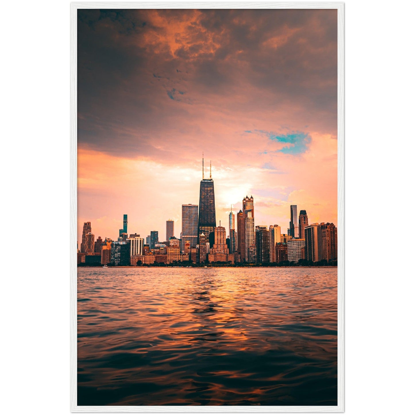 Chicago Skyline Sunrise Wall Art - Luxury Art Canvas