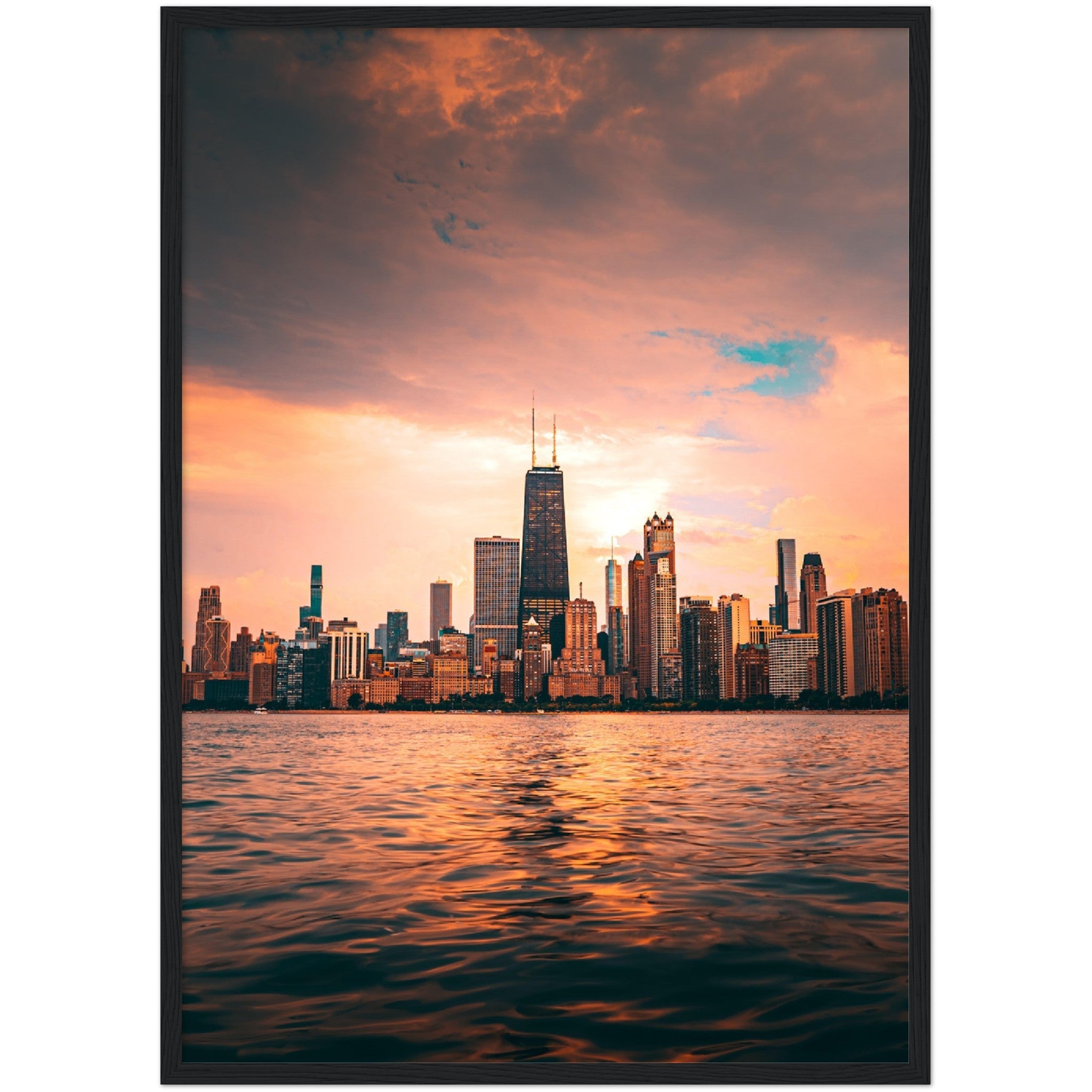 Chicago Skyline Sunrise Wall Art - Luxury Art Canvas