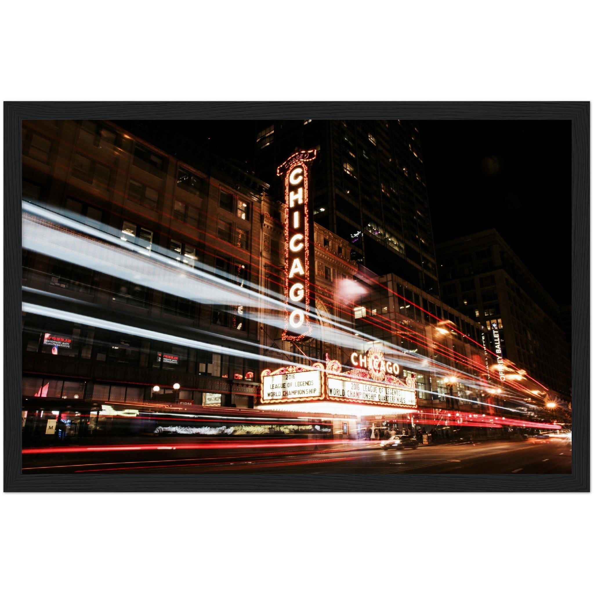 Chicago Theatre at Night Wall Art - Luxury Art Canvas