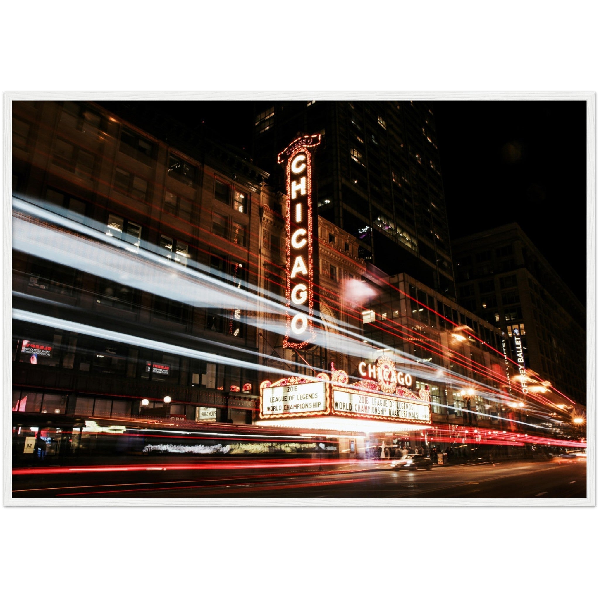 Chicago Theatre at Night Wall Art - Luxury Art Canvas