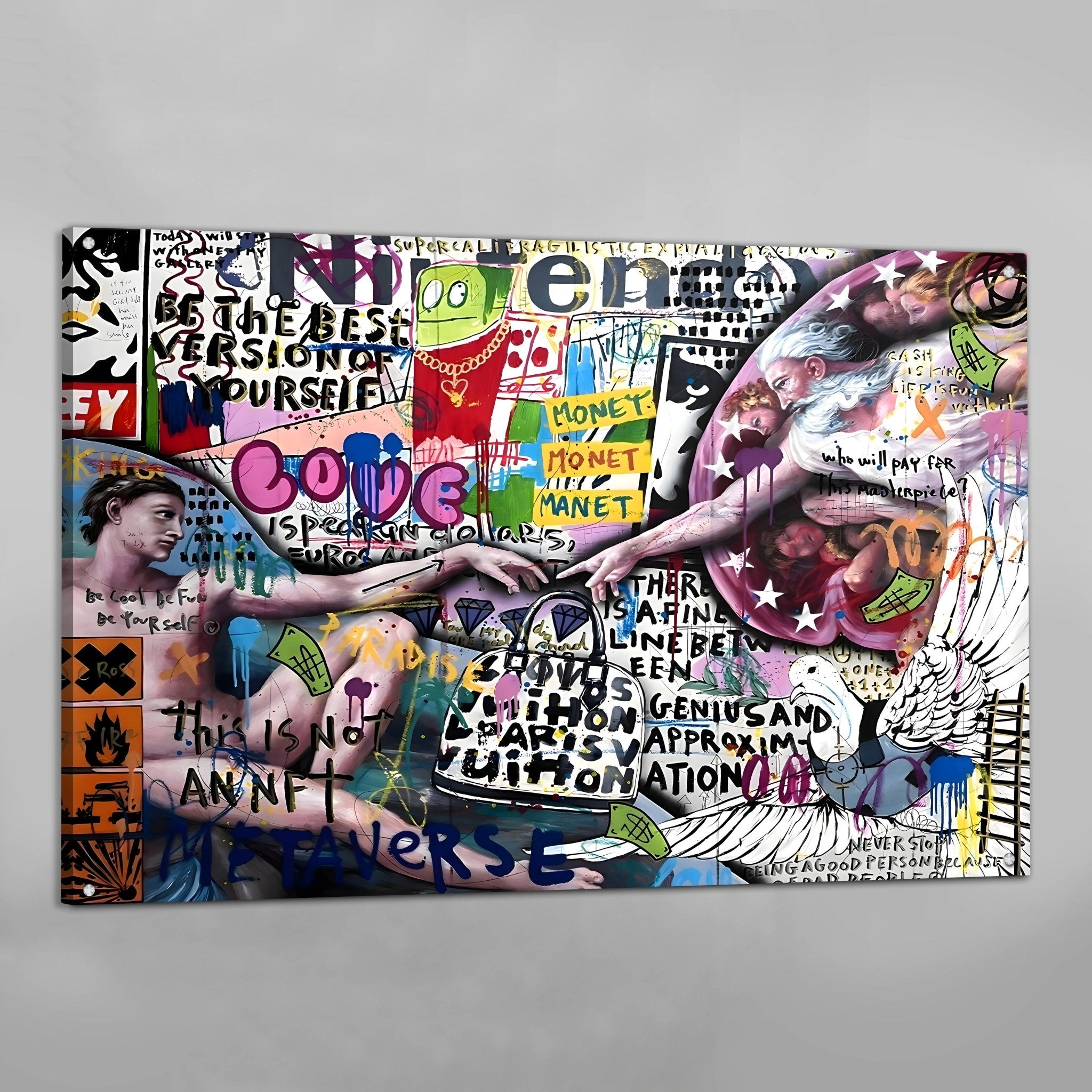 Creation Of Adam Graffiti Wall Art - Luxury Art Canvas