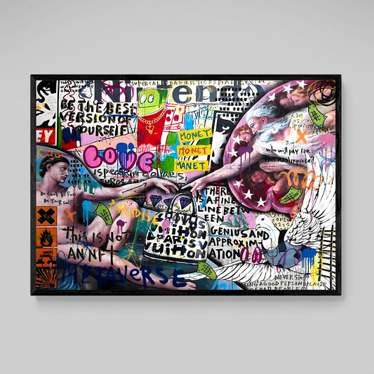 Creation Of Adam Graffiti Wall Art - Luxury Art Canvas