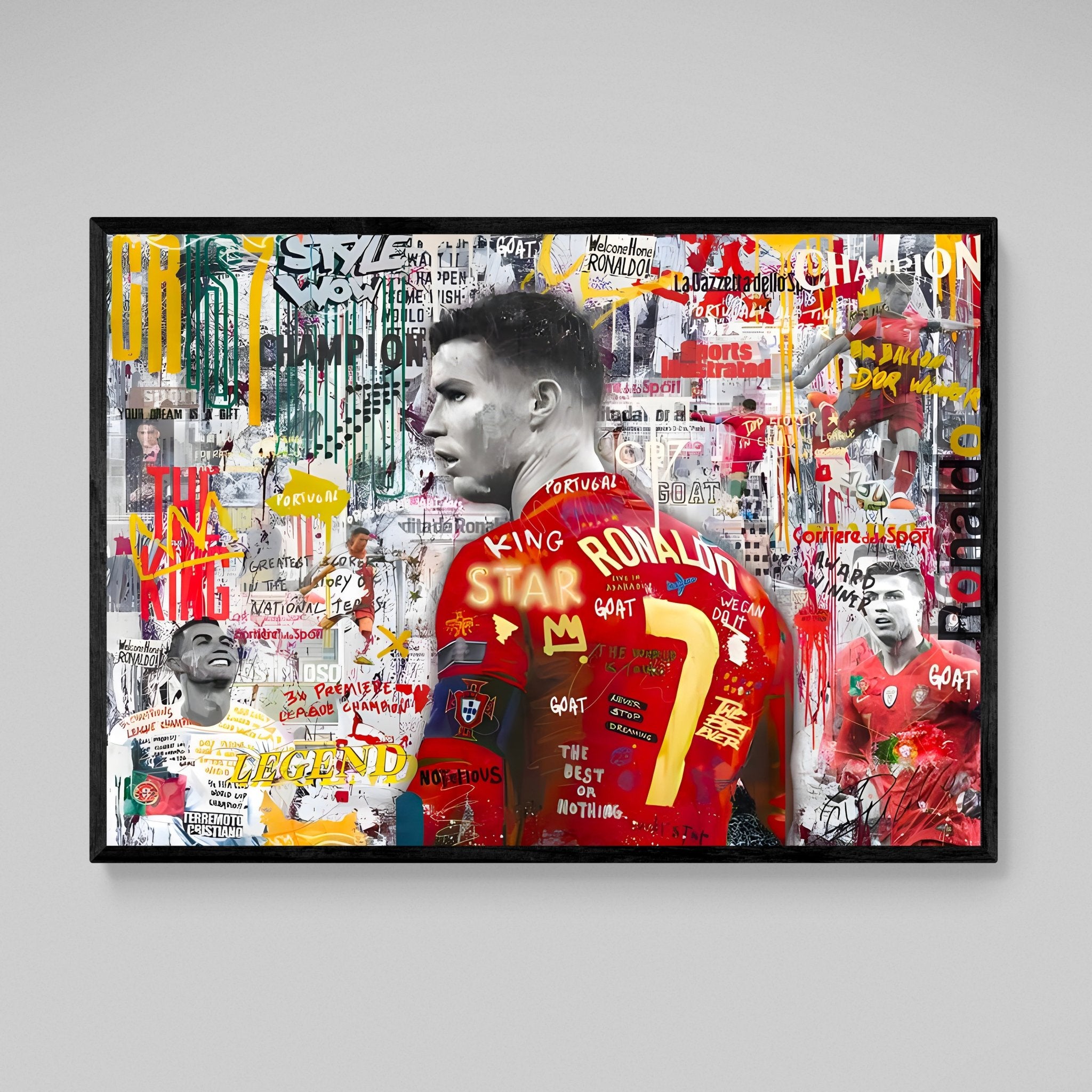 Cristiano Ronaldo Graffiti Wall Art - Luxury Art Canvas